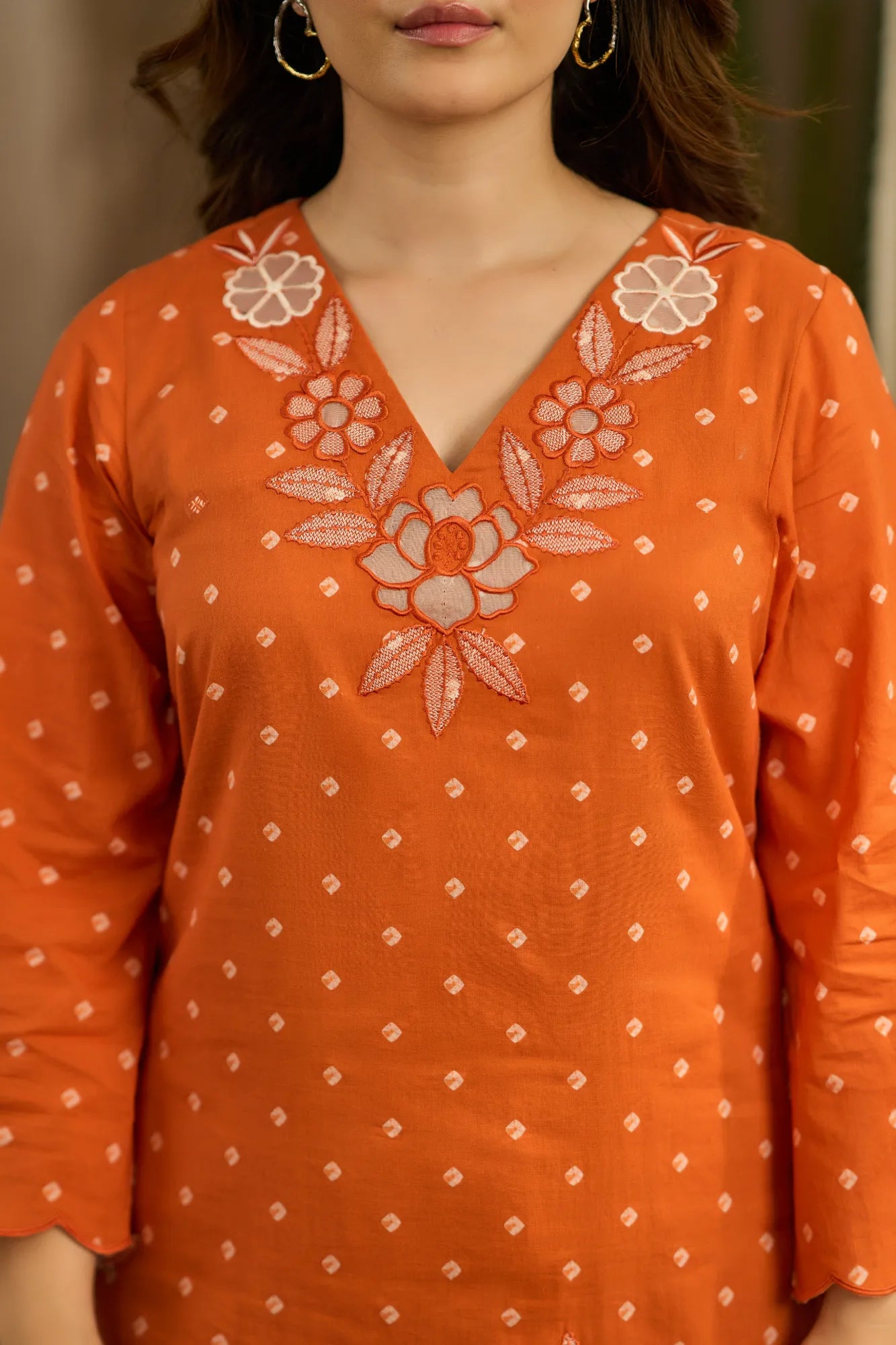 Rust Embroidered Suit Set