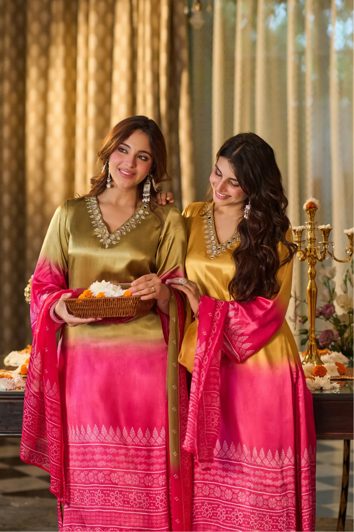 Gulabi Noor Ombre Kurta Set