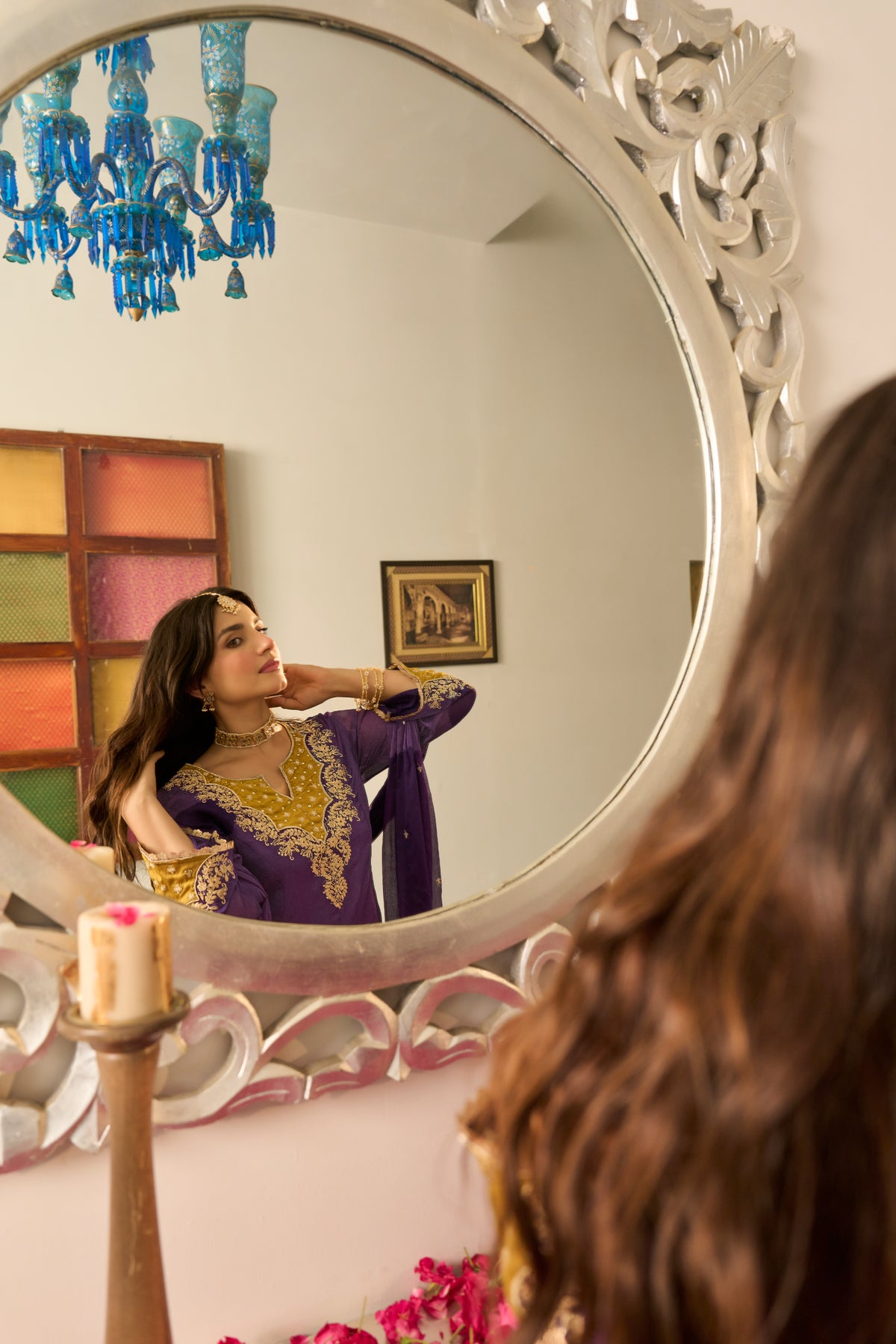 Royal Plum Embroidered Suit Set