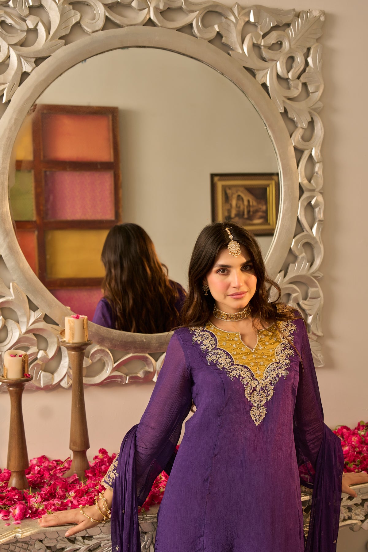 Royal Plum Embroidered Suit Set