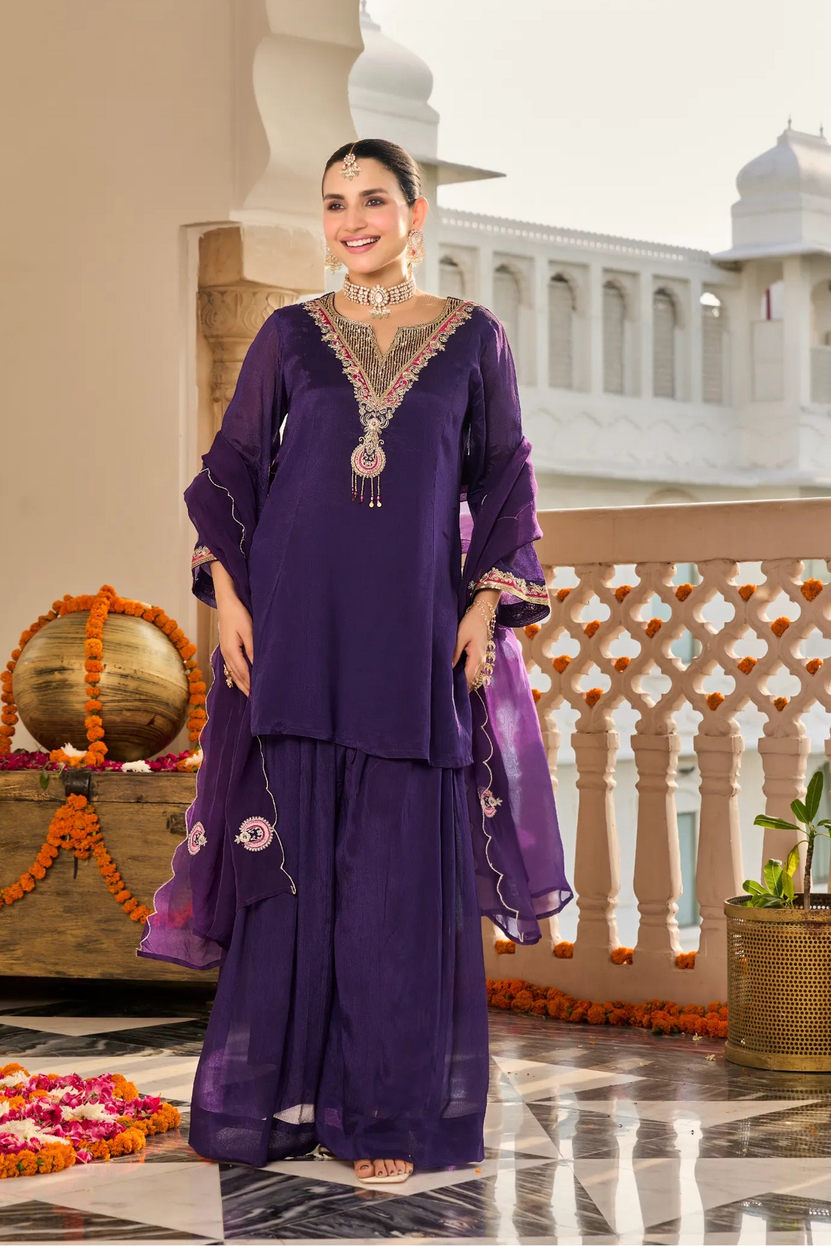 Purple Bloom Suit Set