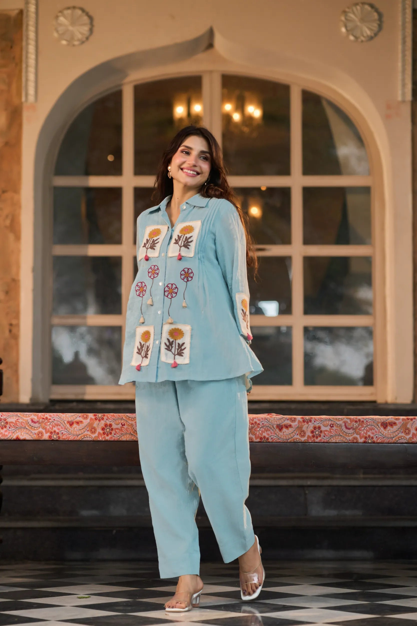 Powder Blue Floral Co-ord