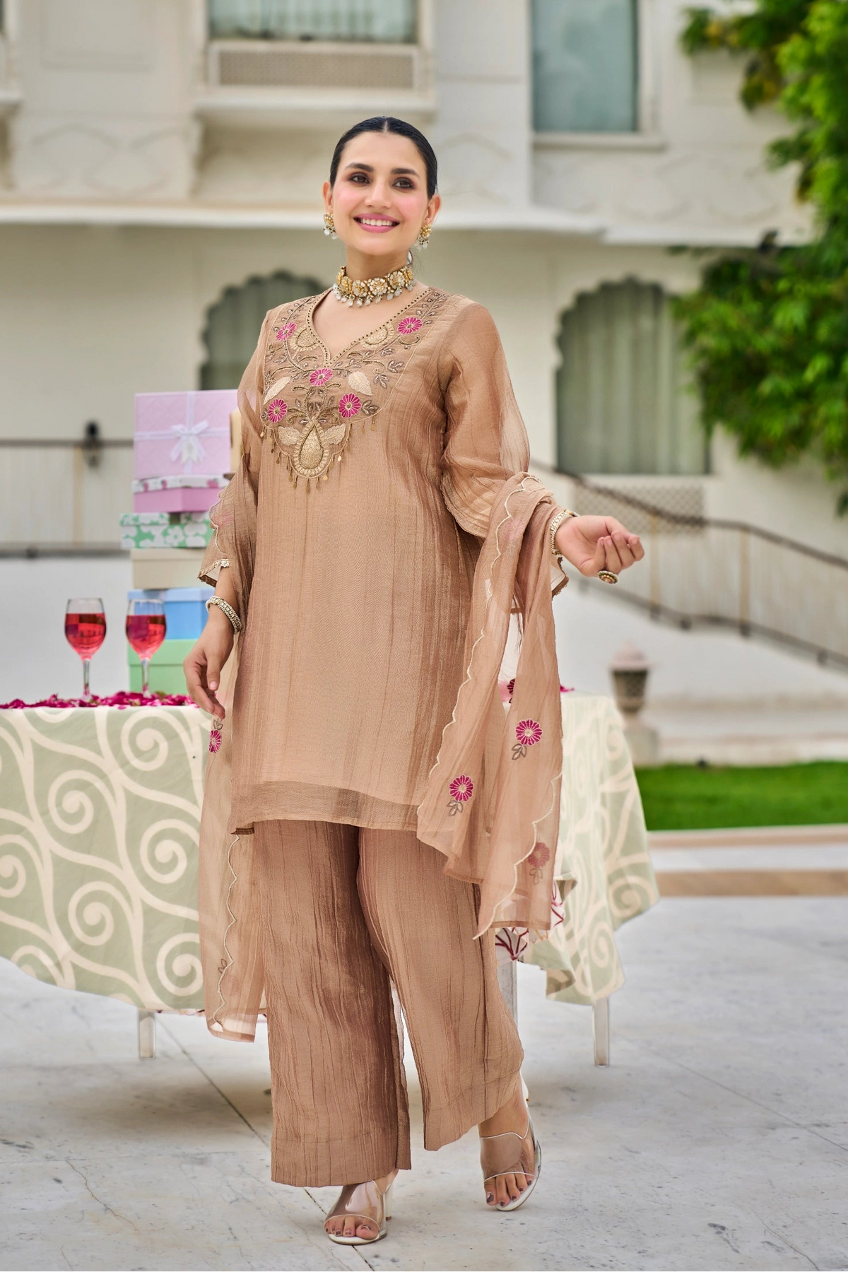 Champagne Mocha Suit Set
