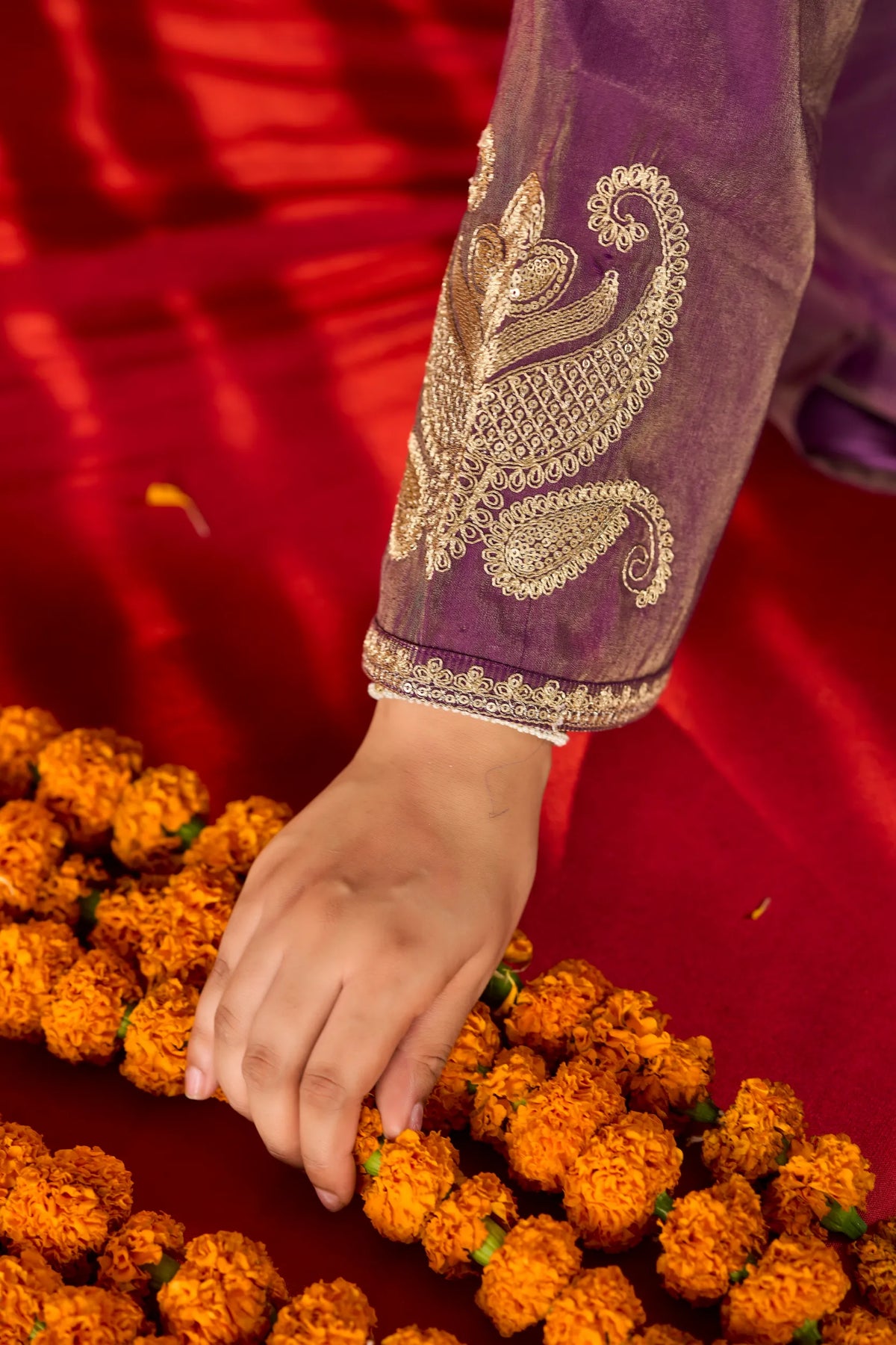 Plum Majesty Embroidered Suit Set