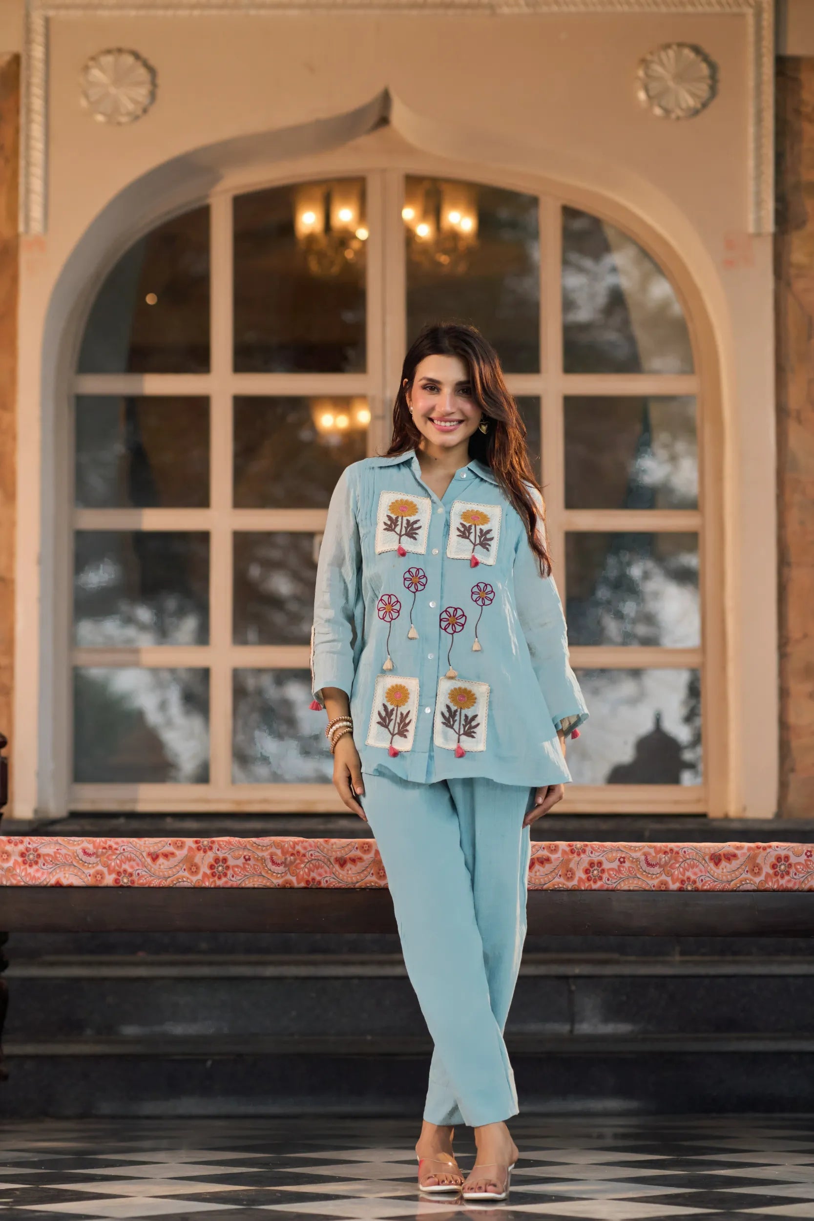 Powder Blue Floral Co-ord