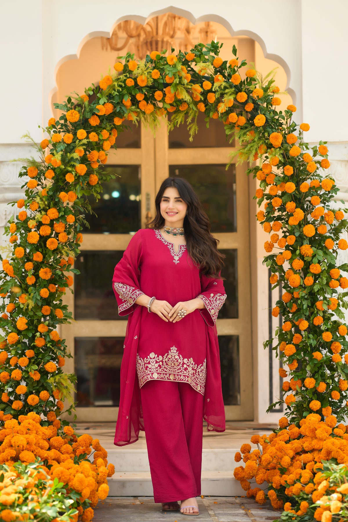 Rosy Elegance Suit Set