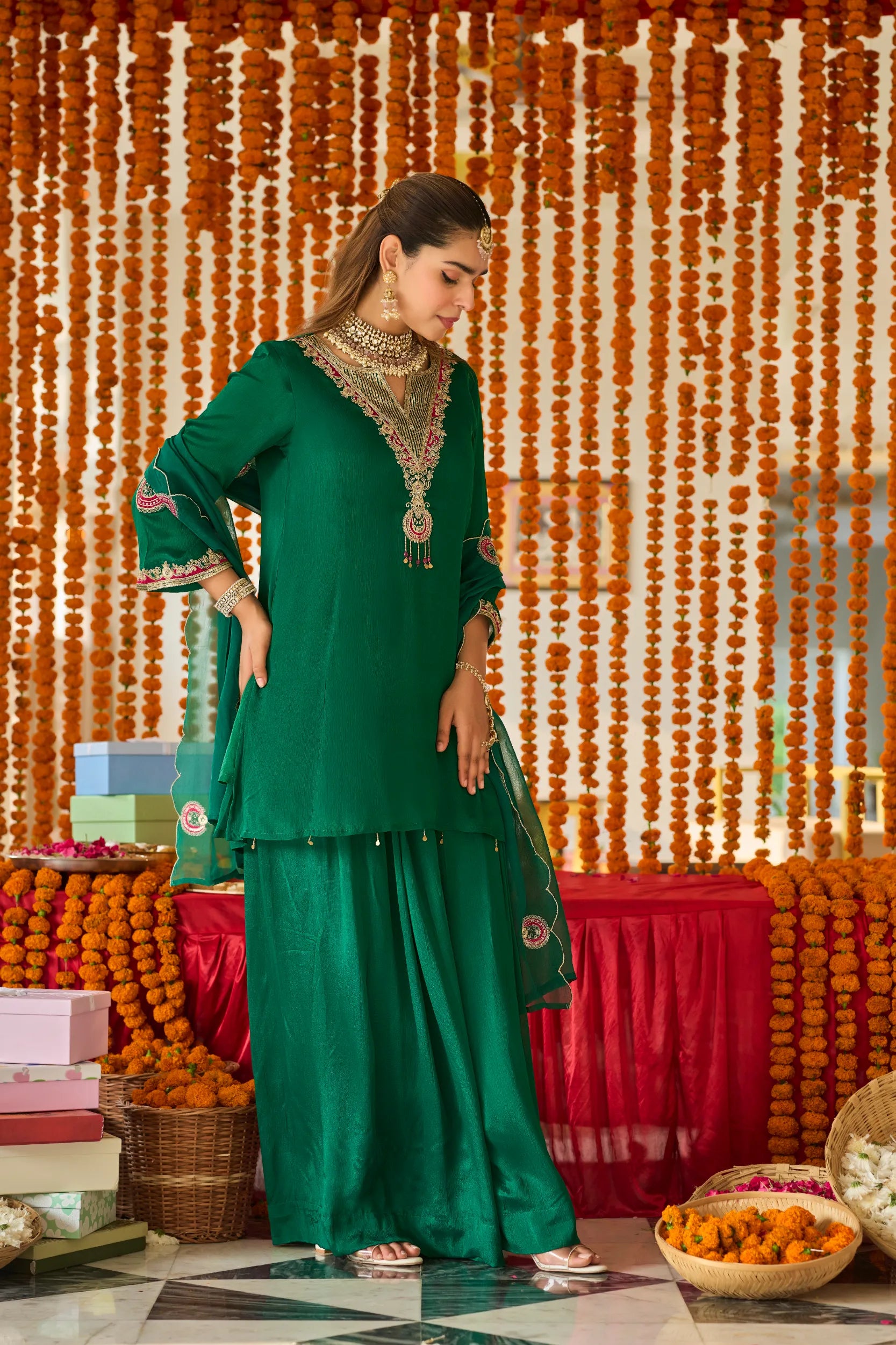 Emerald Royale Palazzo Set