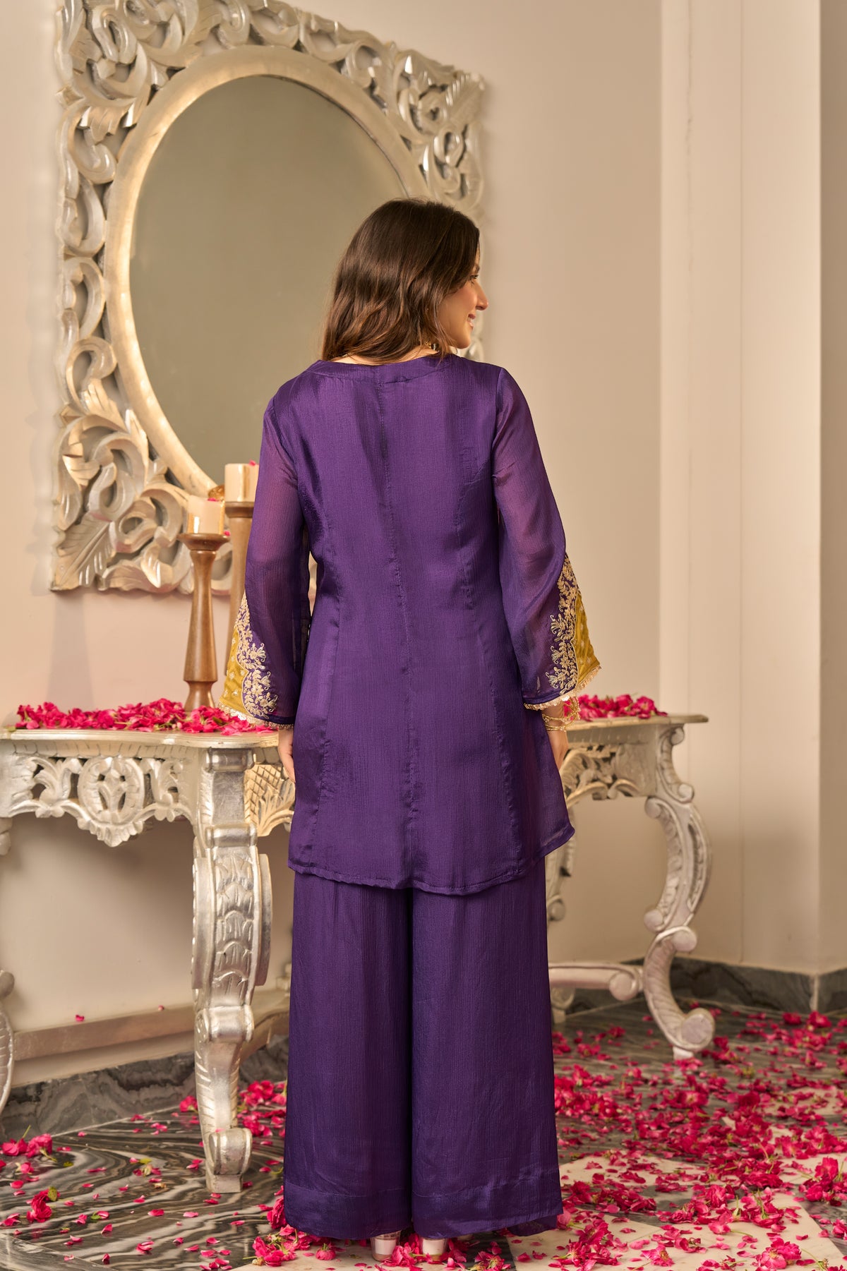 Royal Plum Embroidered Suit Set