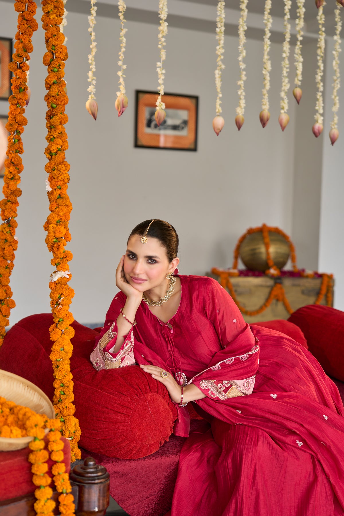 Red Grace Kurta Set