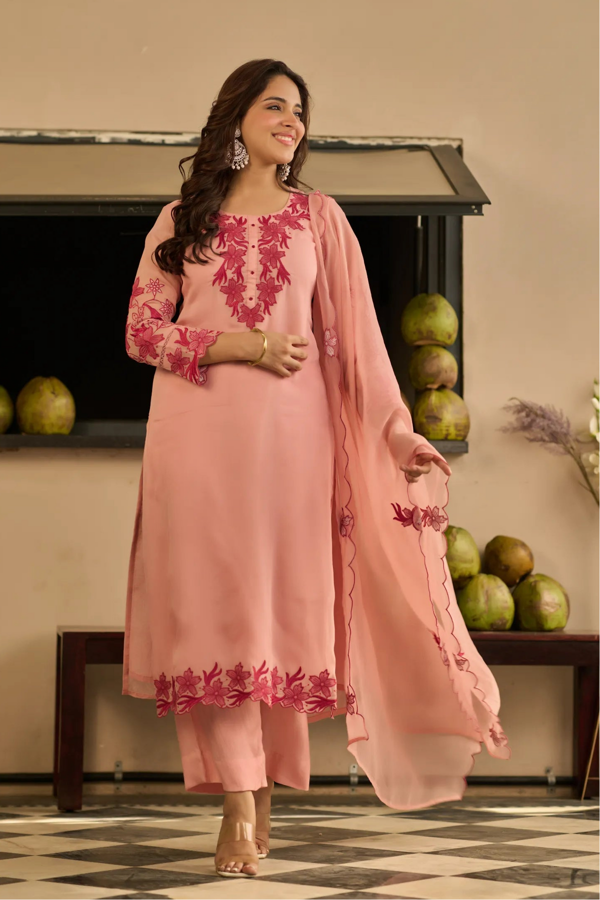 Blush Blossom Kurta Set