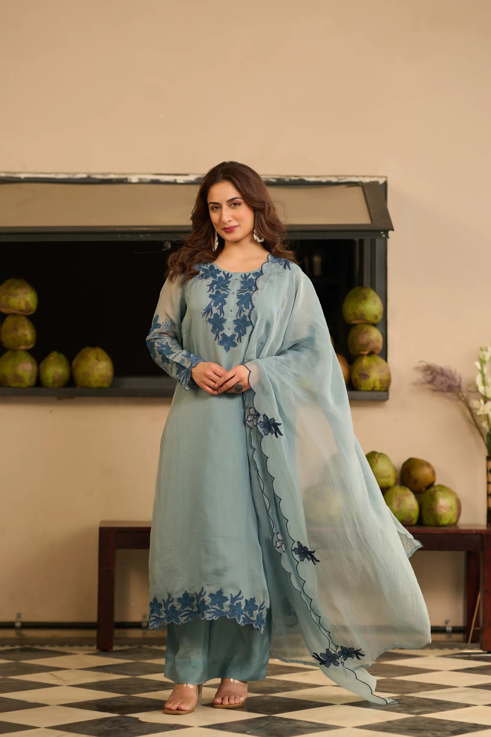 Powder Blue Blossom Suit Set