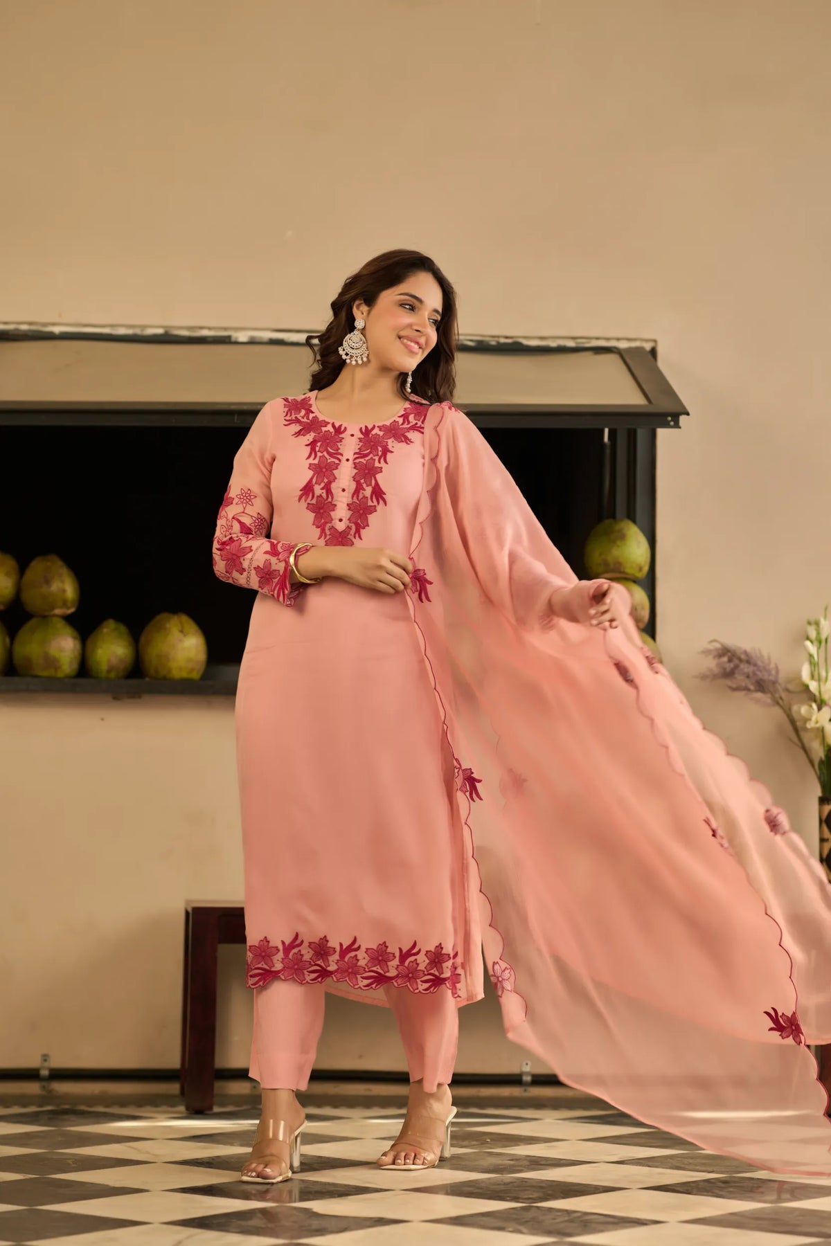 Blush Blossom Kurta Set