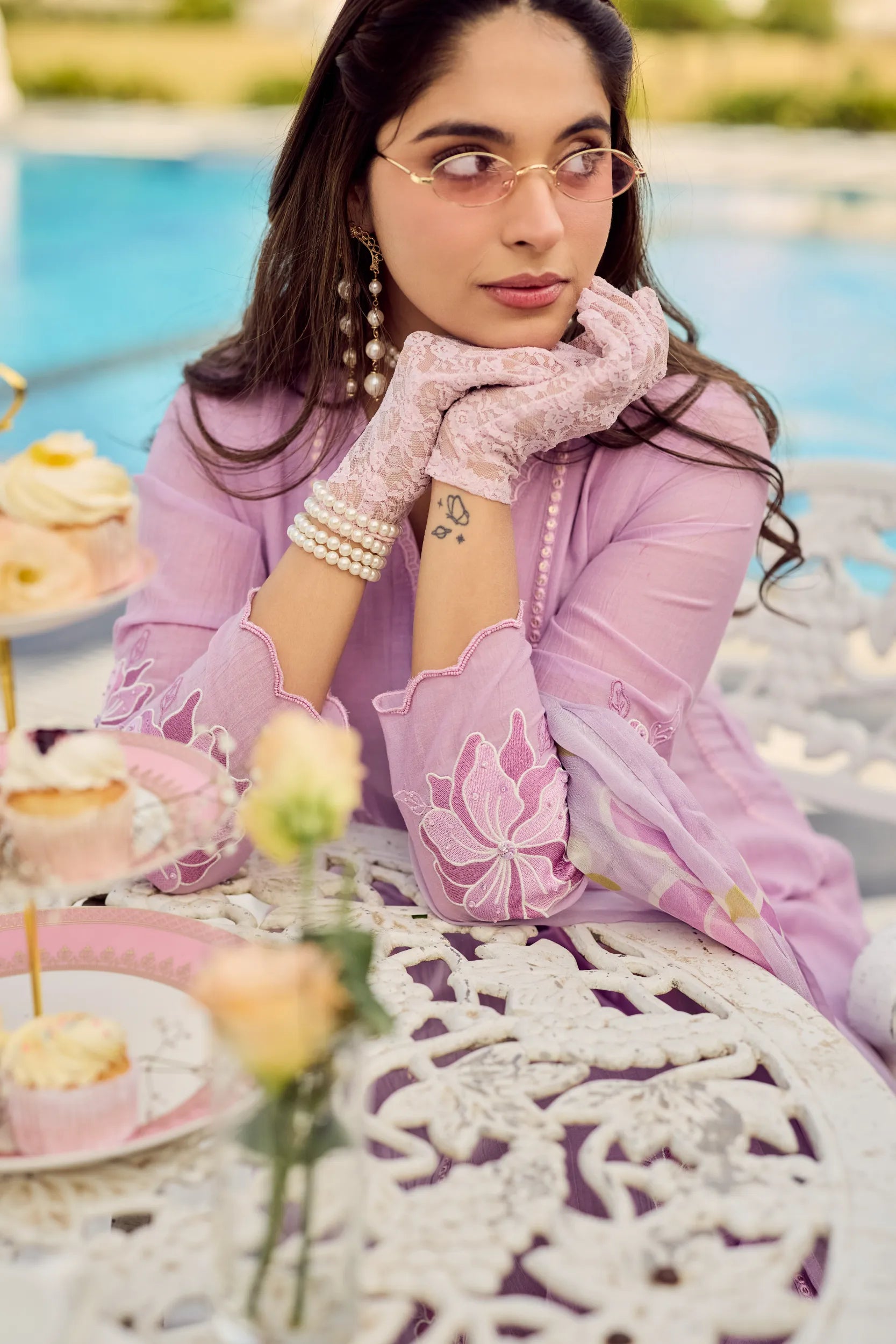 Lavender Bloom Kurta Set