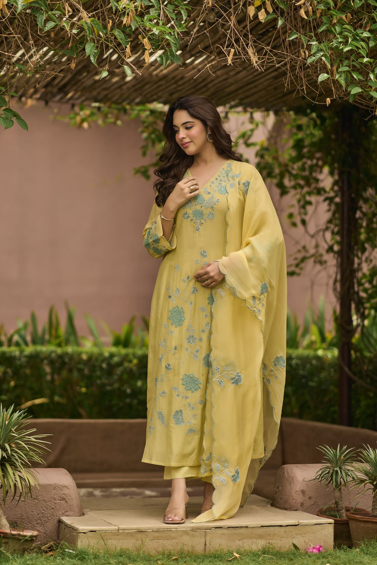 Sunlit Embroidered Suit Set