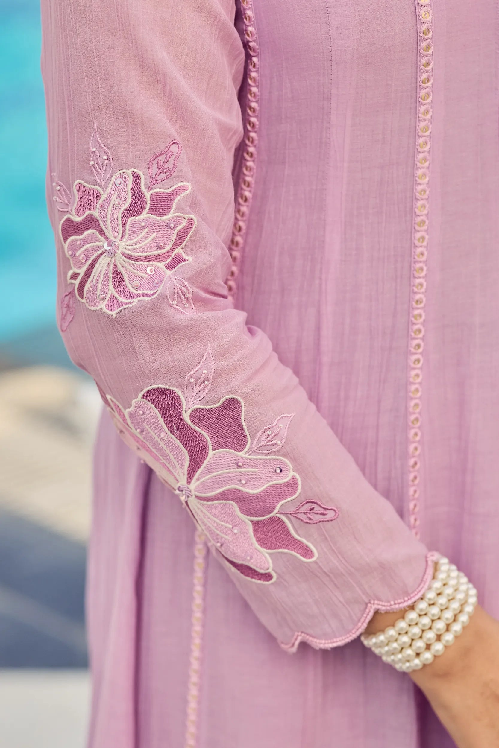 Lavender Bloom Kurta Set