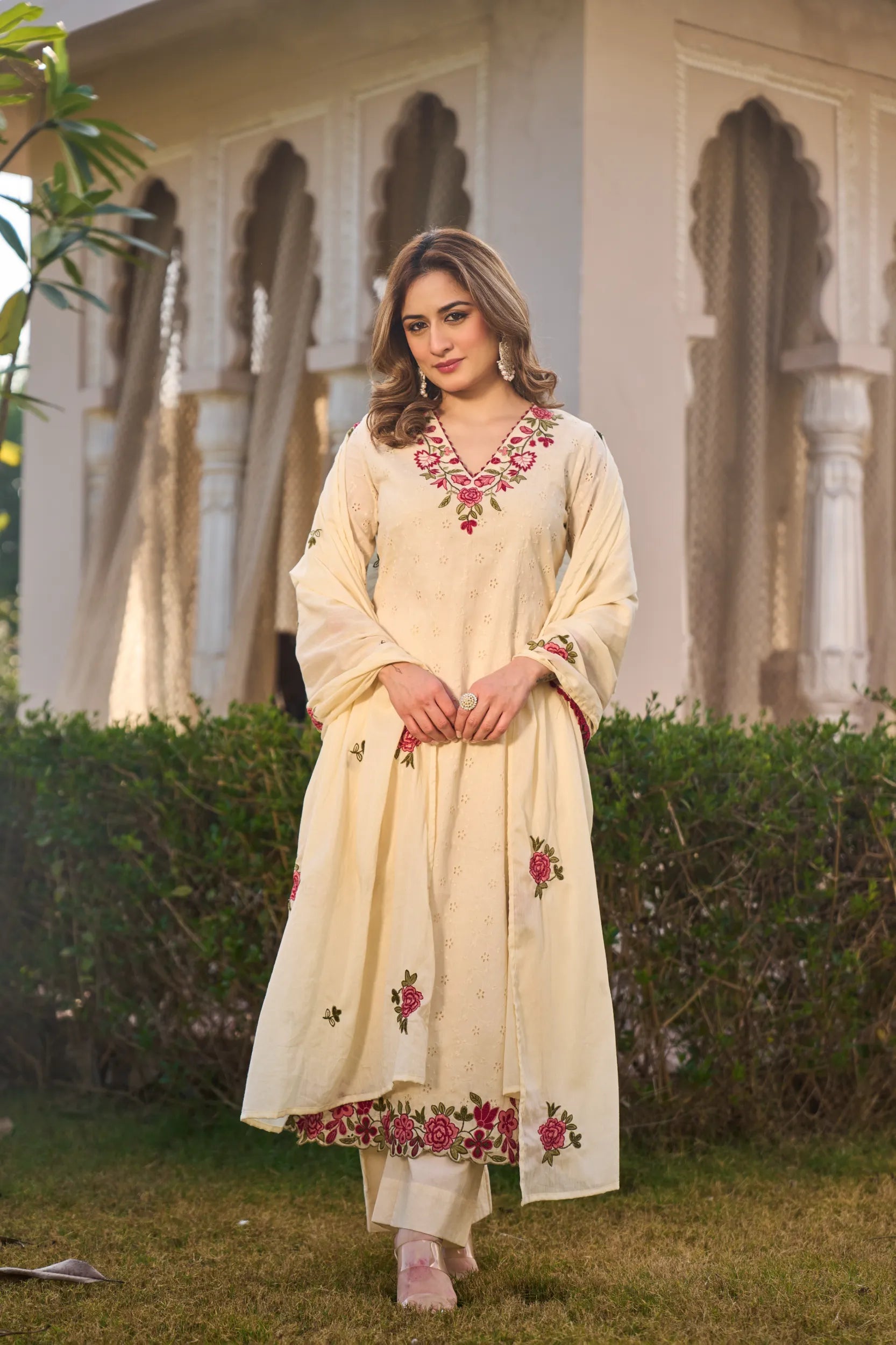 Ivory Blossom Kurta Set
