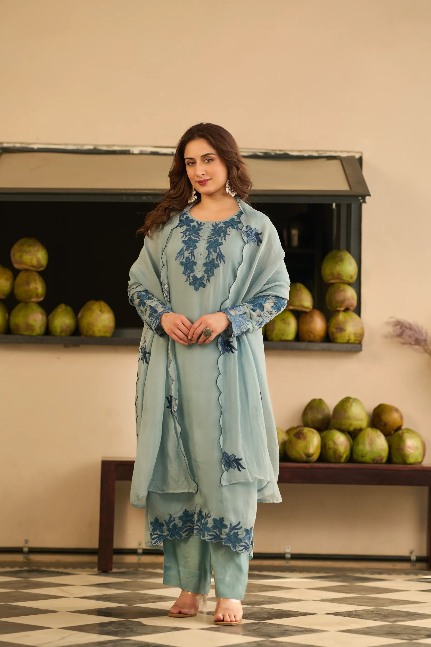 Powder Blue Blossom Suit Set