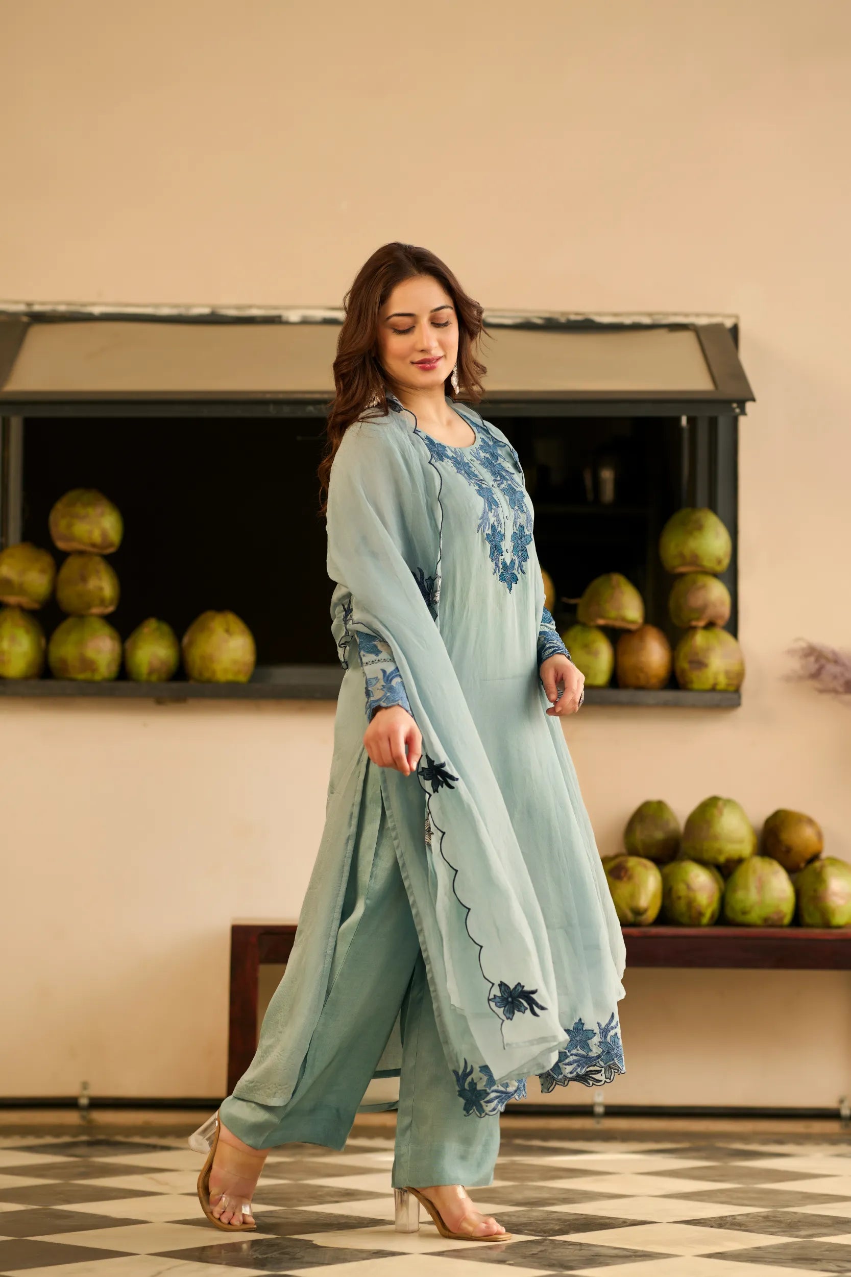 Powder Blue Blossom Suit Set