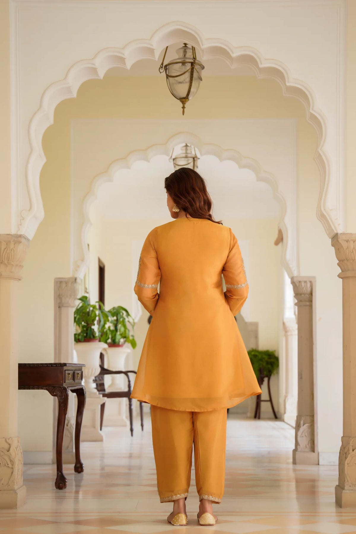 Golden Dusk Swiss Kurta Set