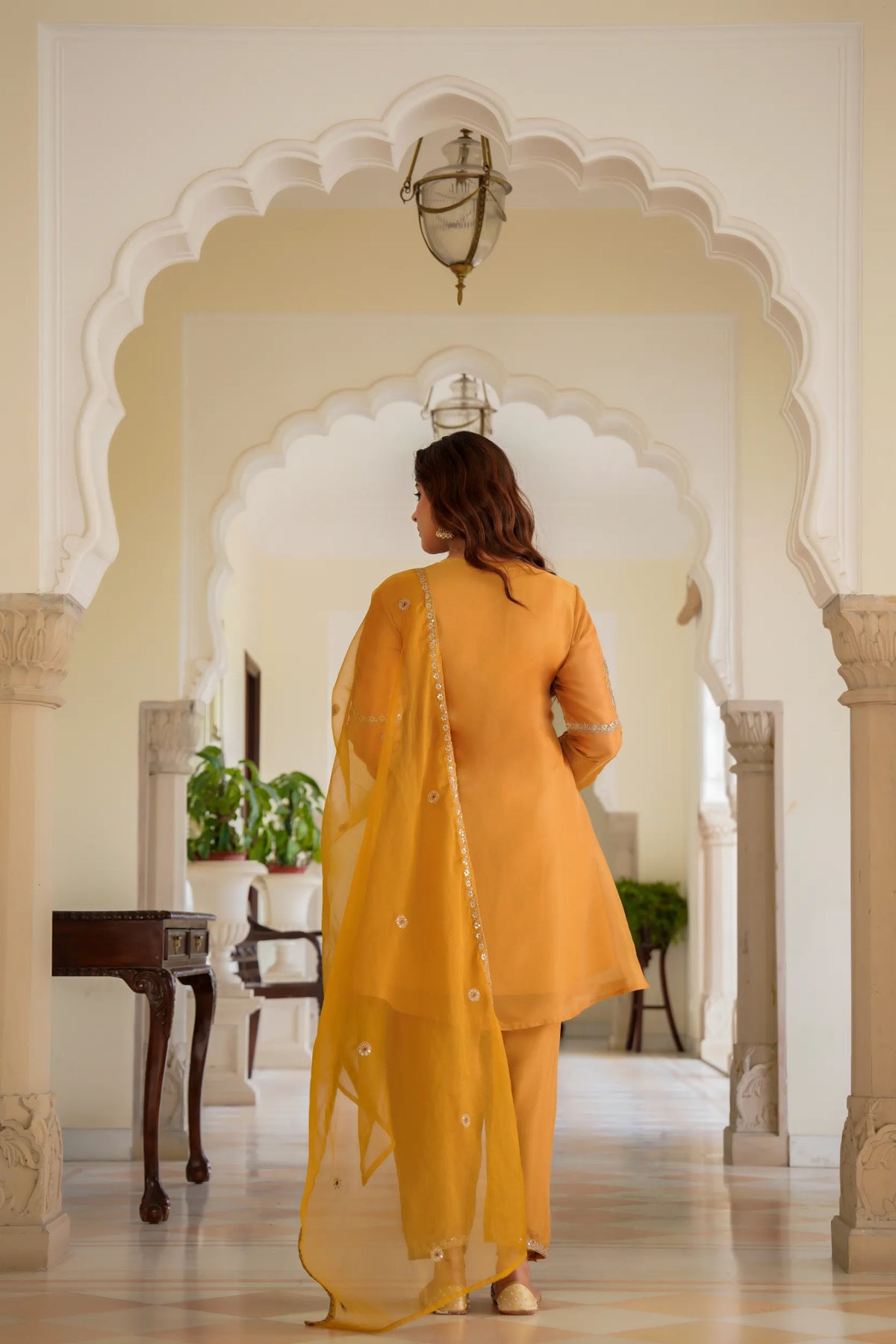 Golden Dusk Swiss Kurta Set