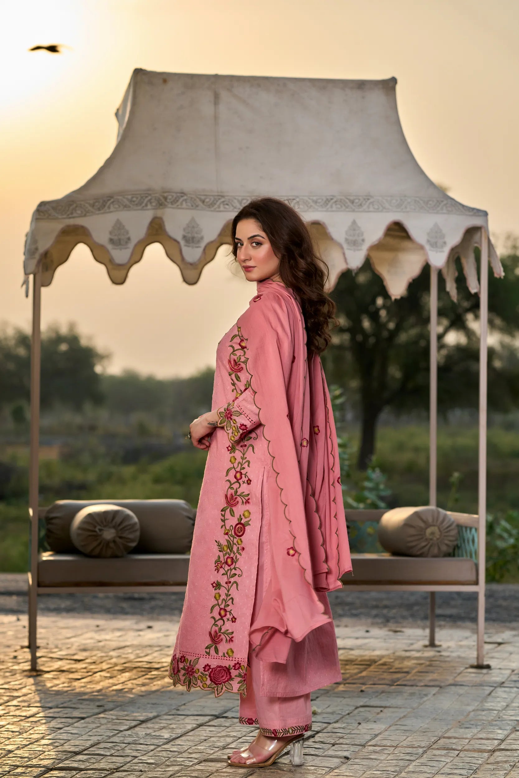 Rosy Embroidered Kurta Set
