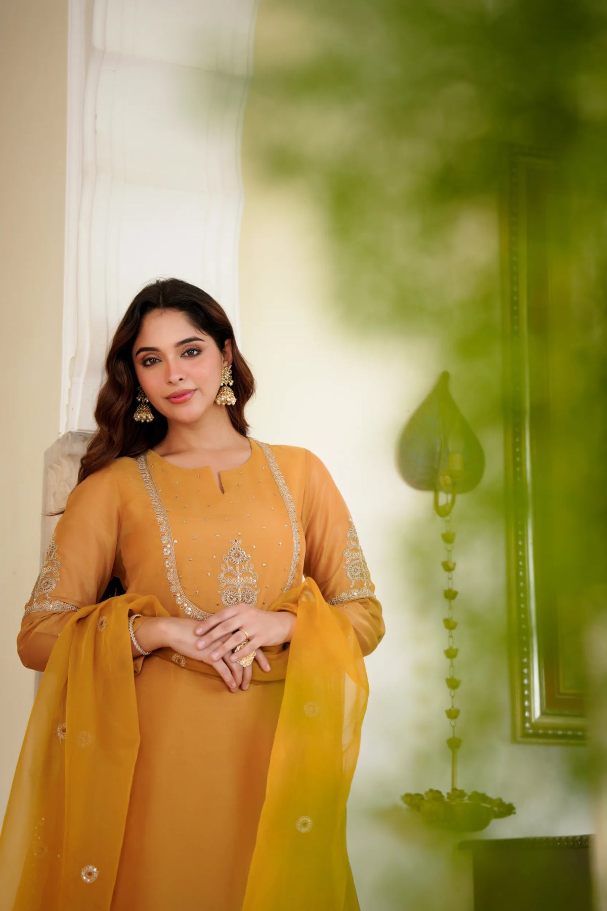 Golden Dusk Swiss Kurta Set