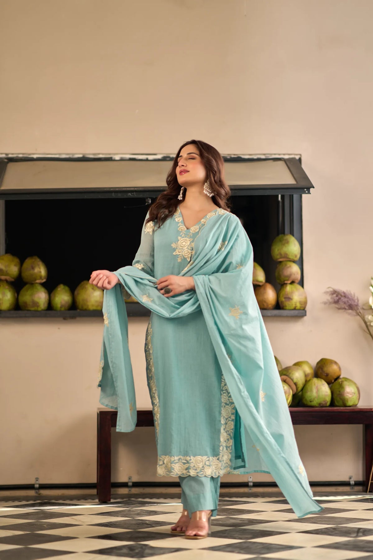 Sky Petal Kurta Set