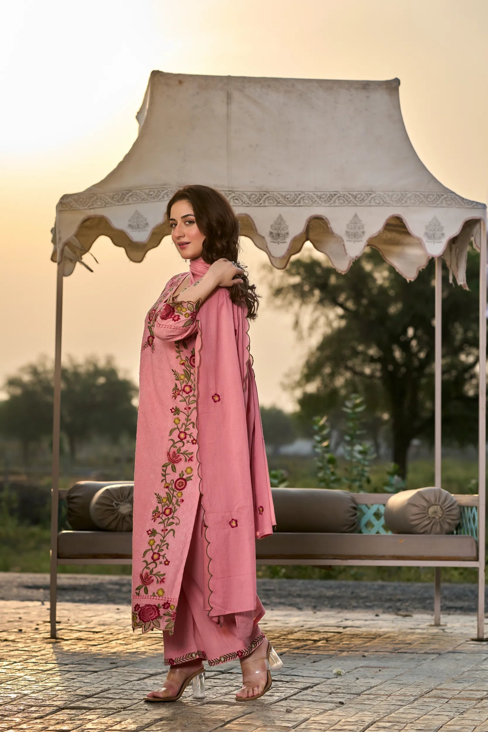 Rosy Embroidered Kurta Set