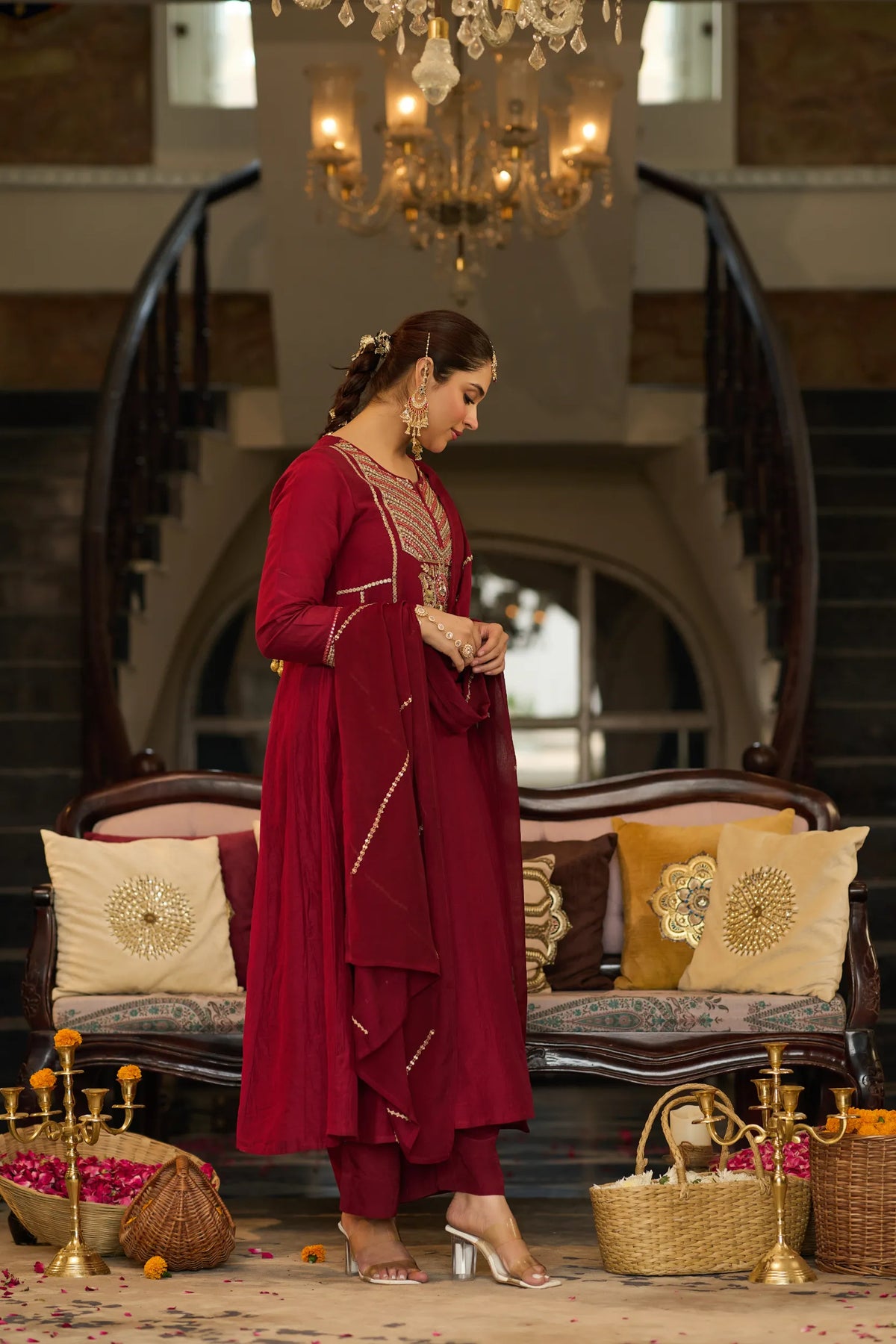 Ruby Embroidered Kurta Set