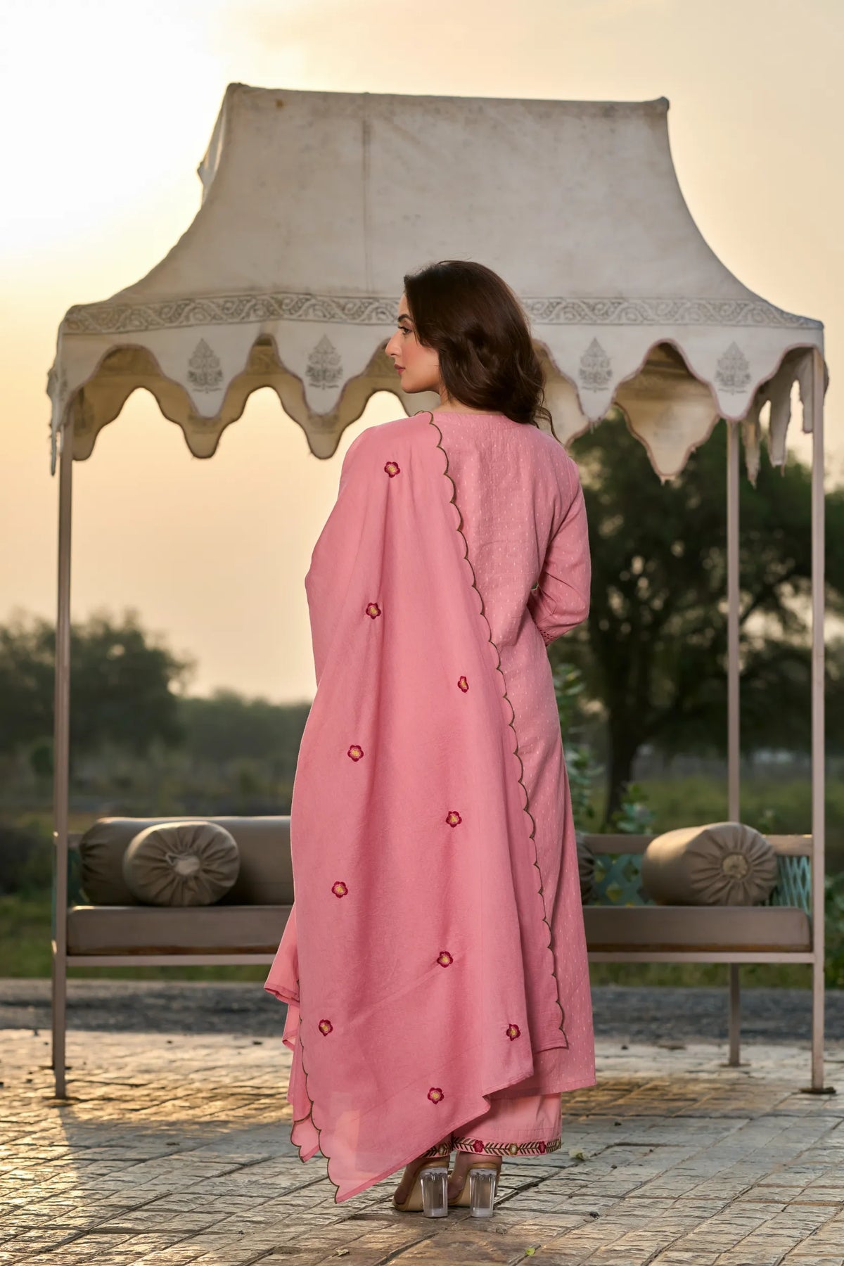 Rosy Embroidered Kurta Set