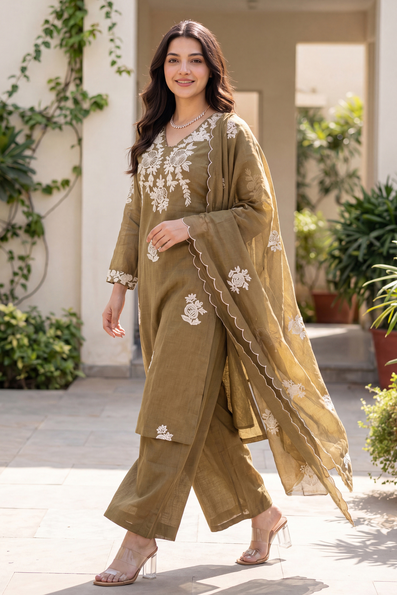 Hazel Bloom Embroidered Set