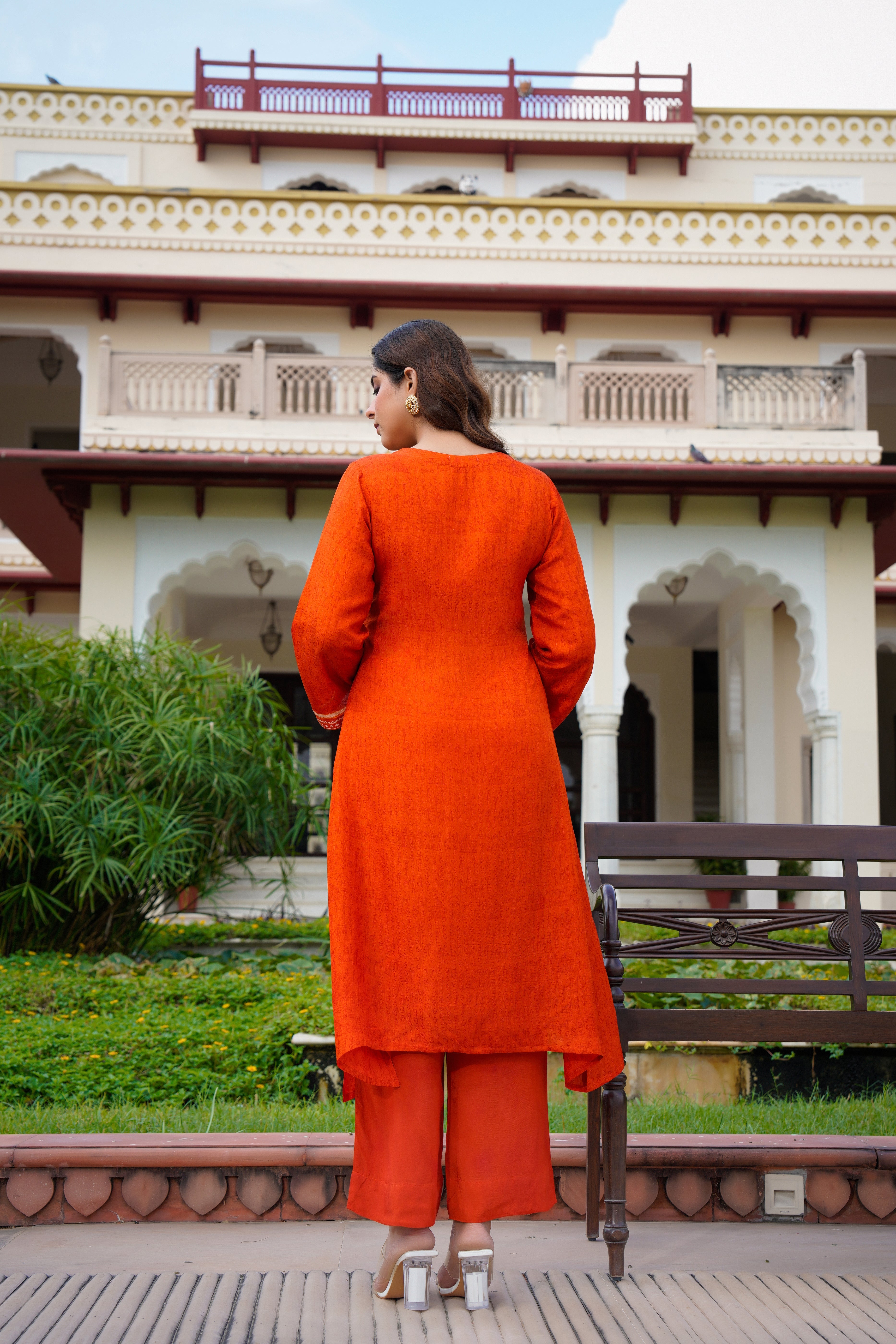 Rustic Bloom Russian Silk Printed Suit Set