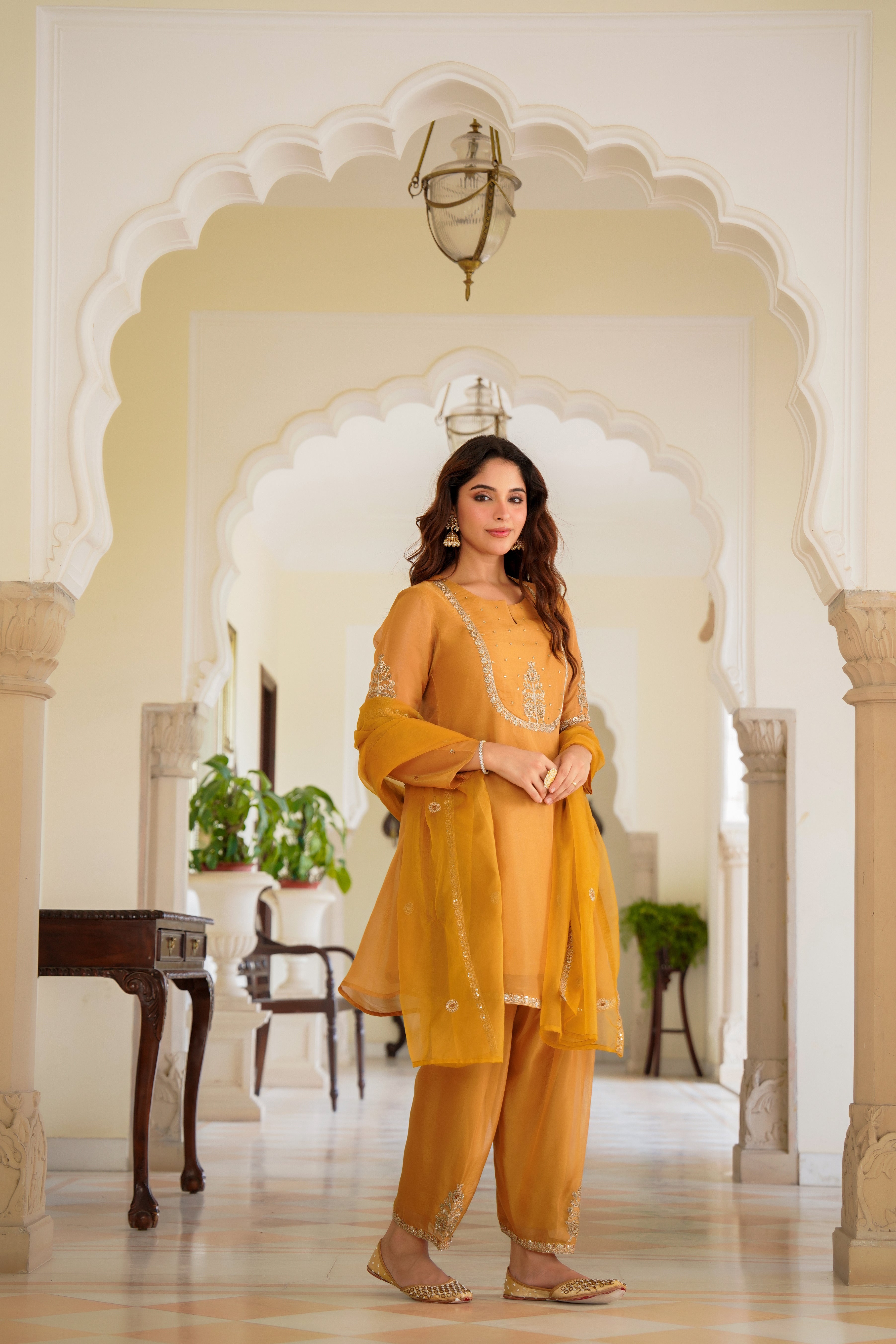 Golden Dusk Swiss Tissue Suit Set