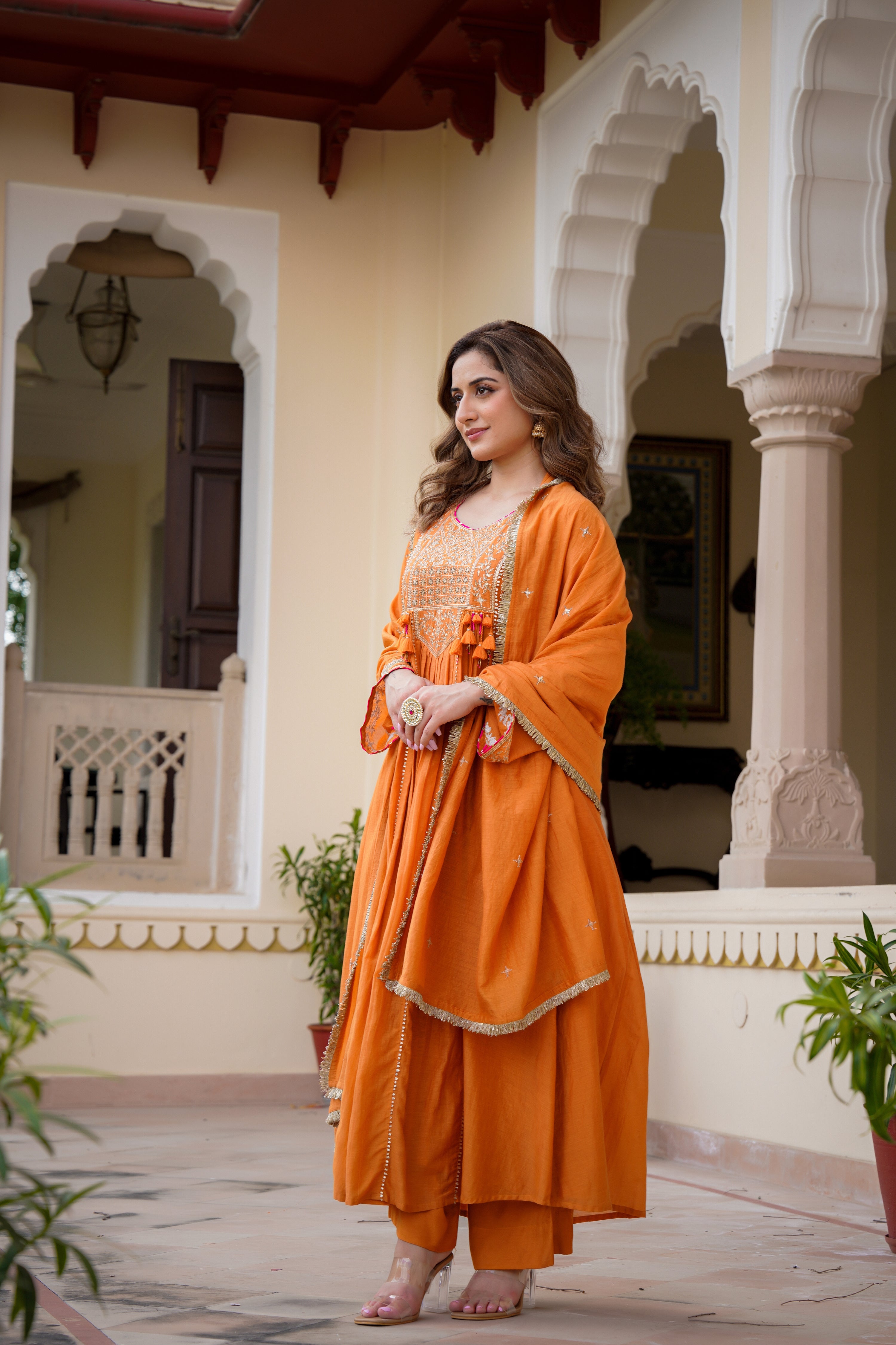 Amber Gaze Chanderi Set