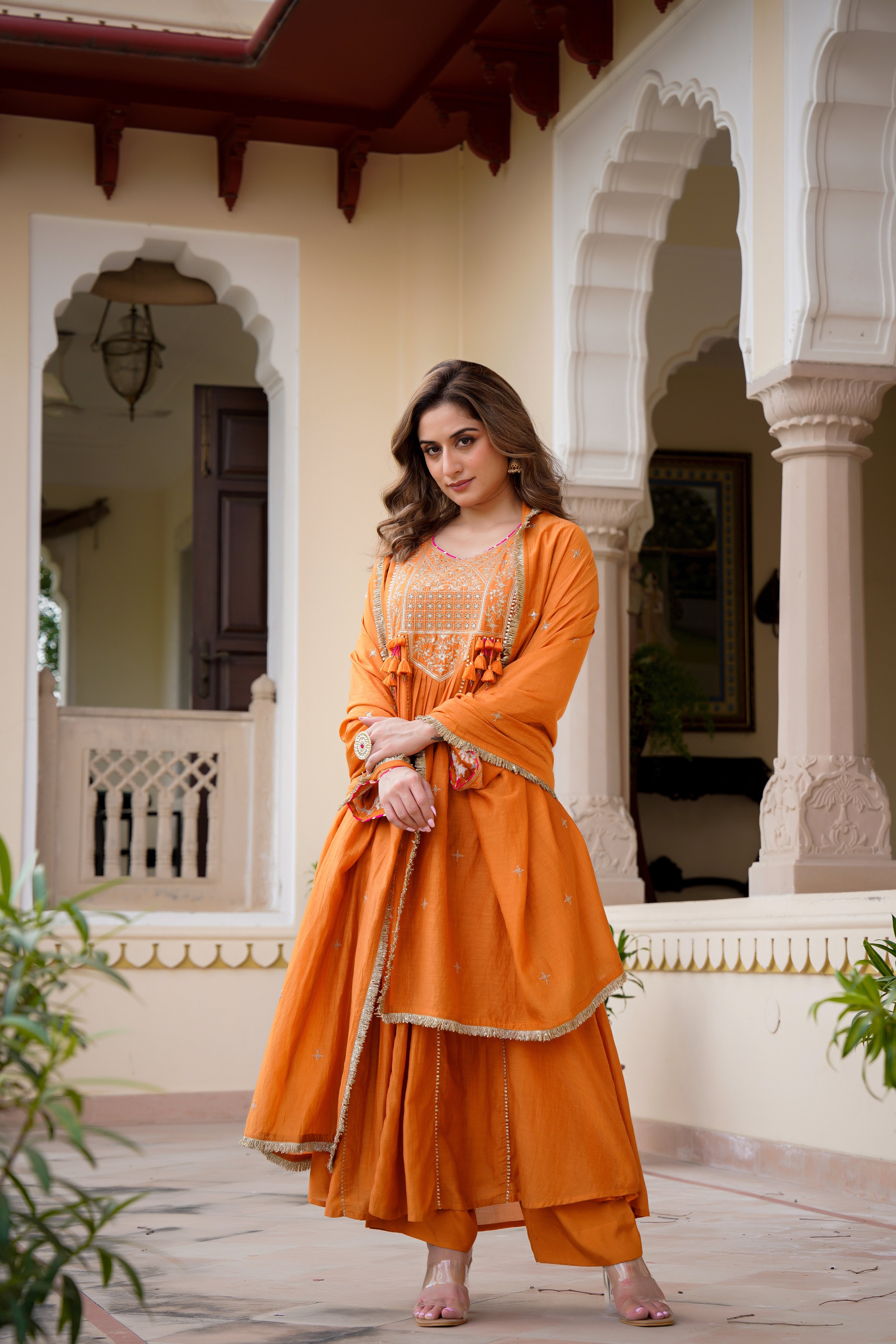 Amber Gaze Chanderi Set