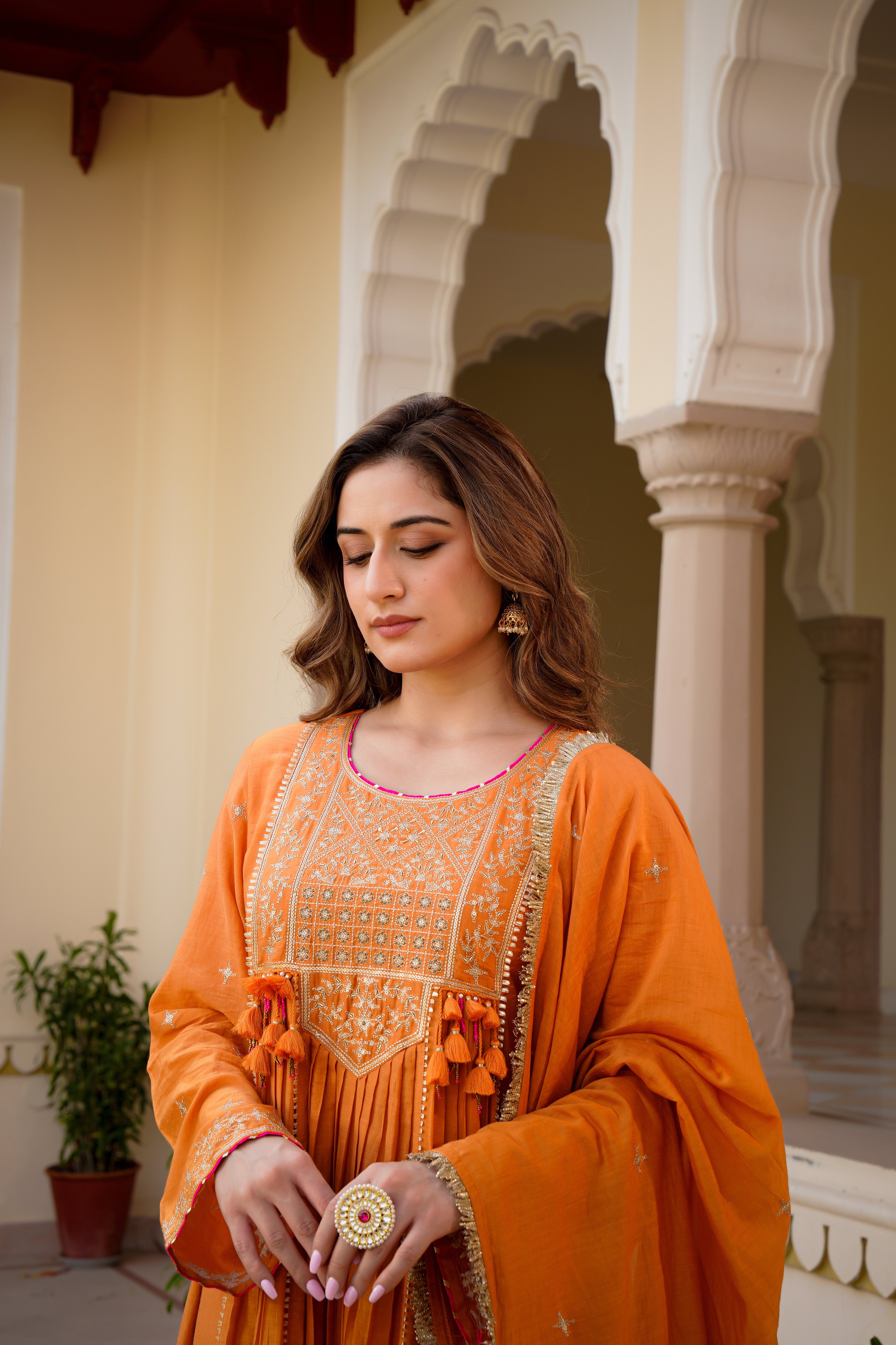 Amber Gaze Chanderi Set