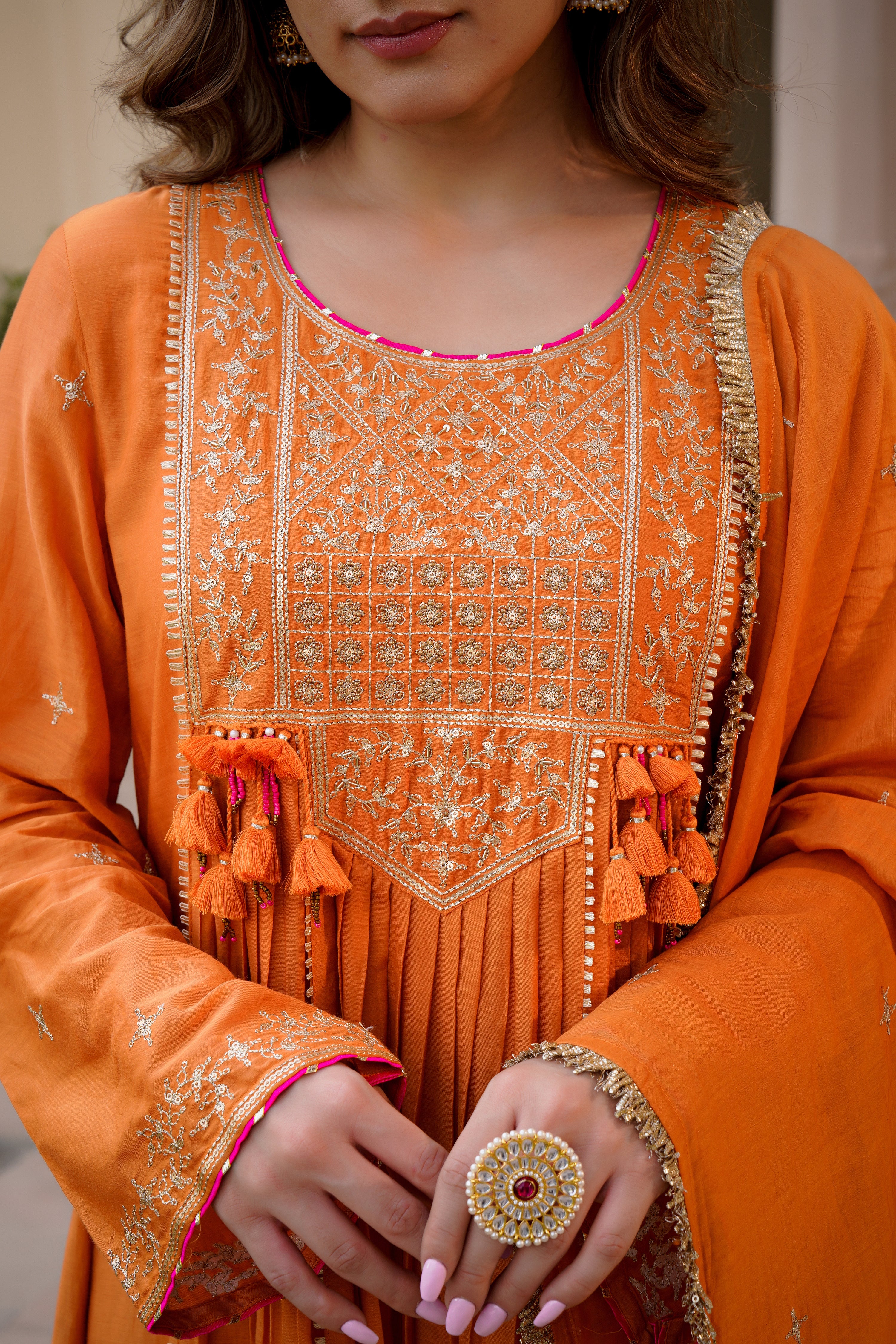 Amber Gaze Chanderi Set