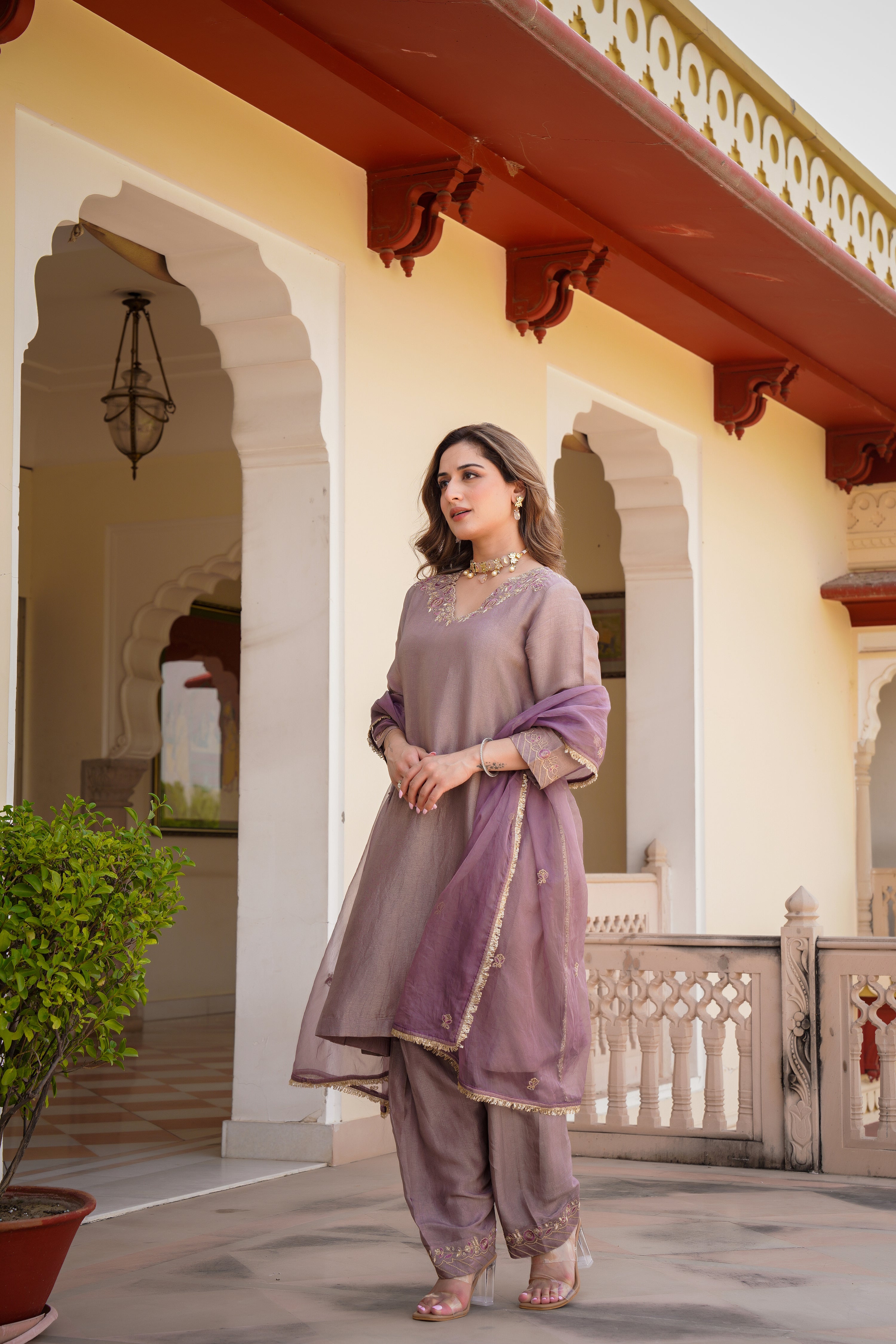 Plum Mist Aura Russian Suit Set