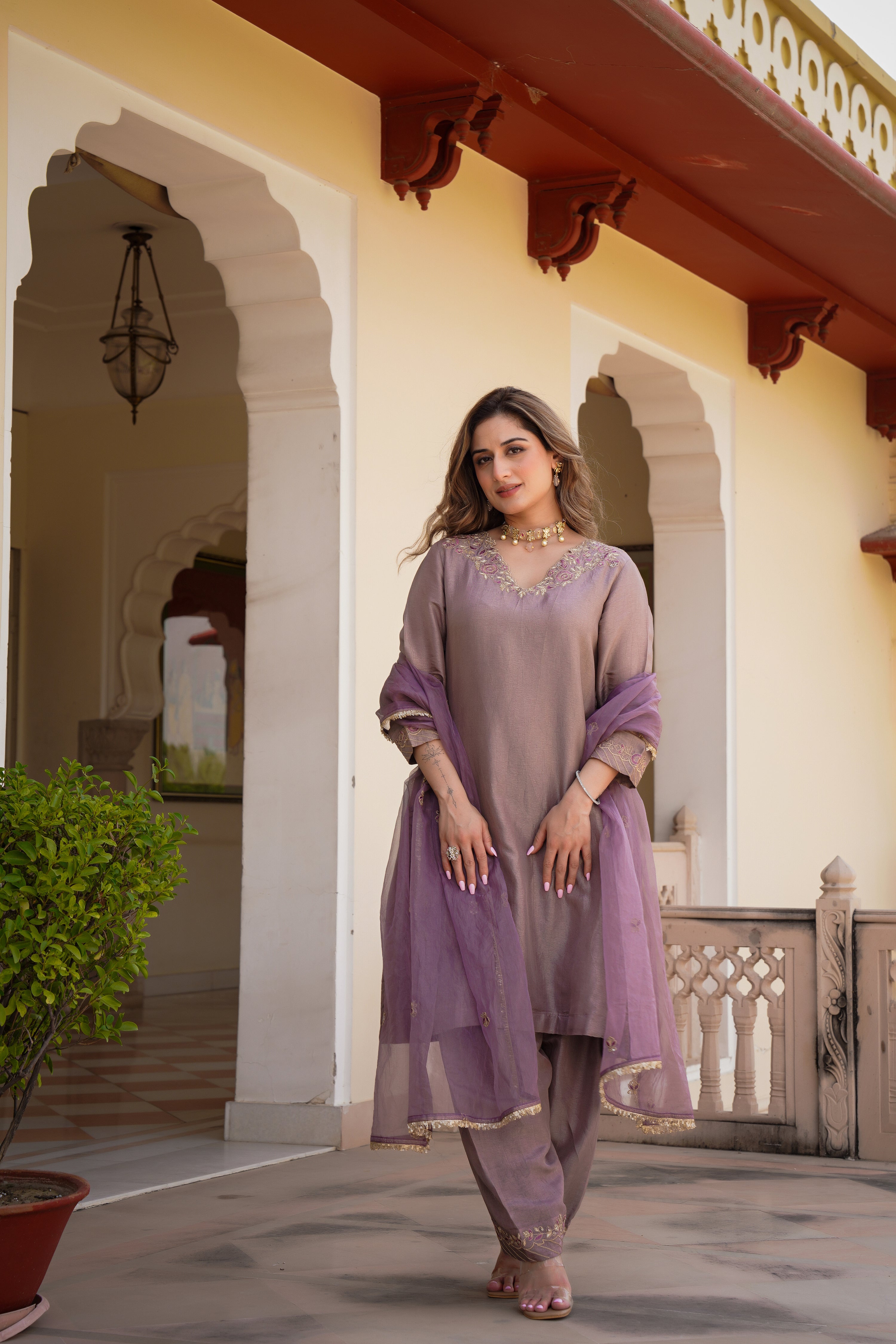 Plum Mist Aura Russian Suit Set