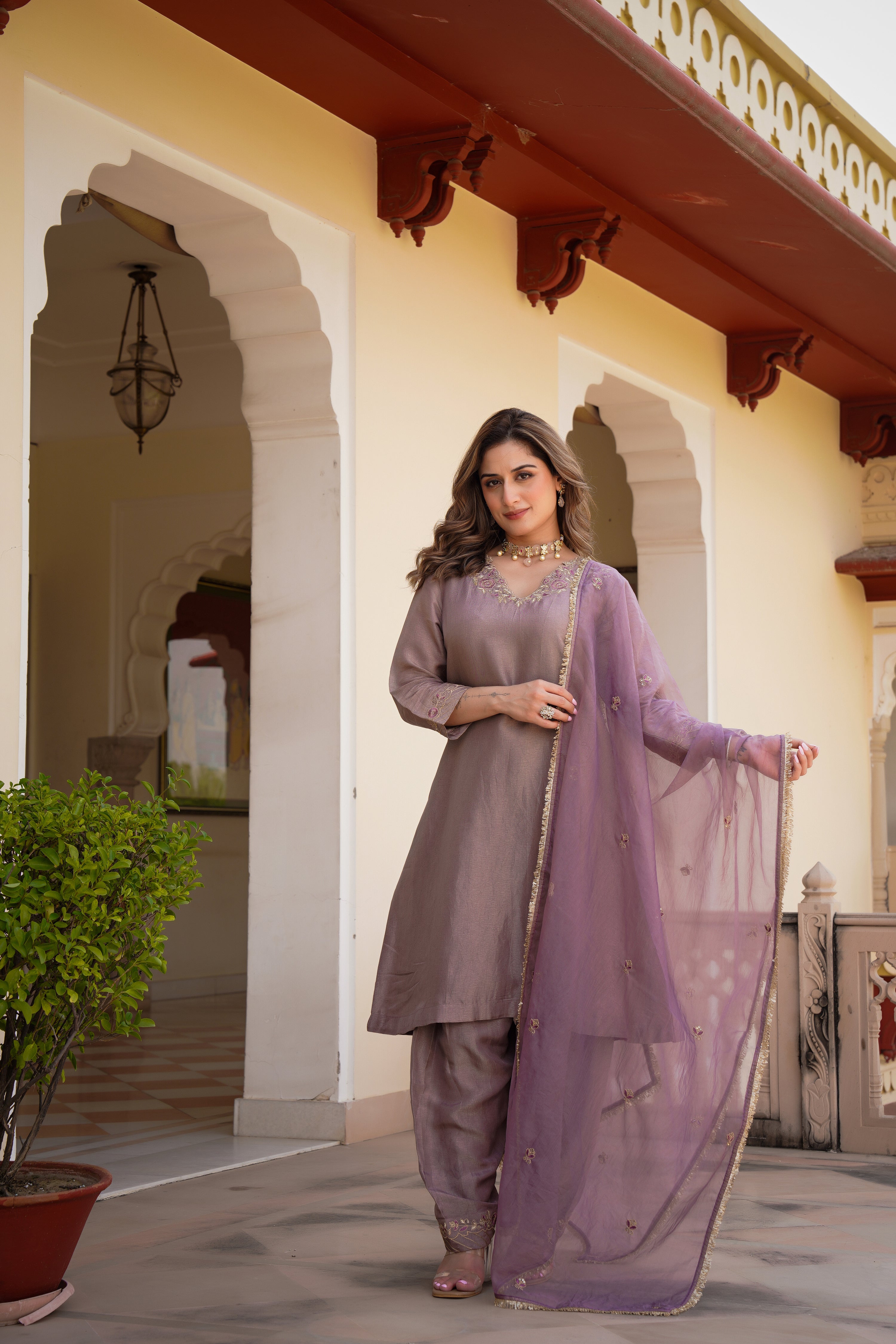 Plum Mist Aura Russian Suit Set