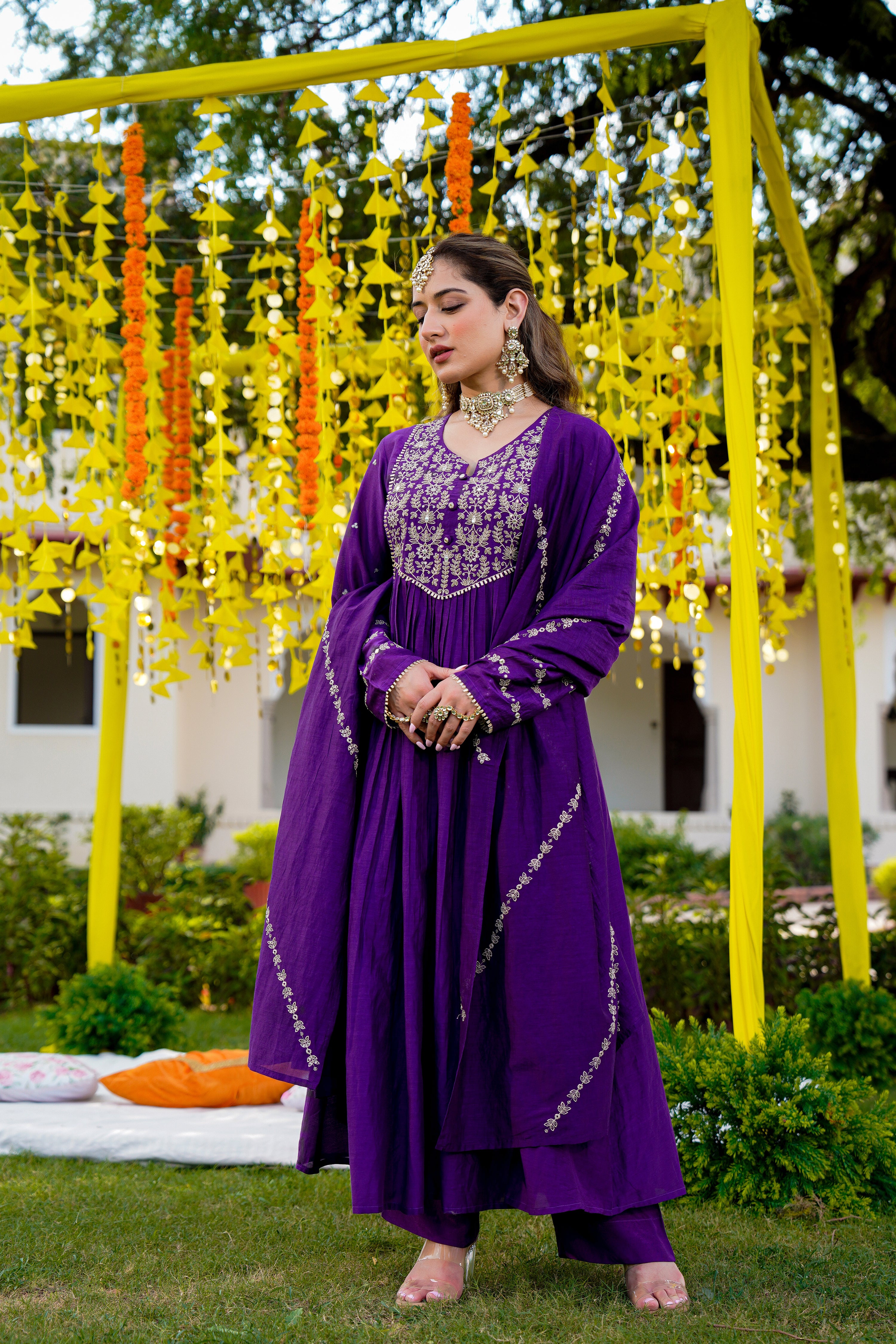 Royal Zari Purple Suit Set