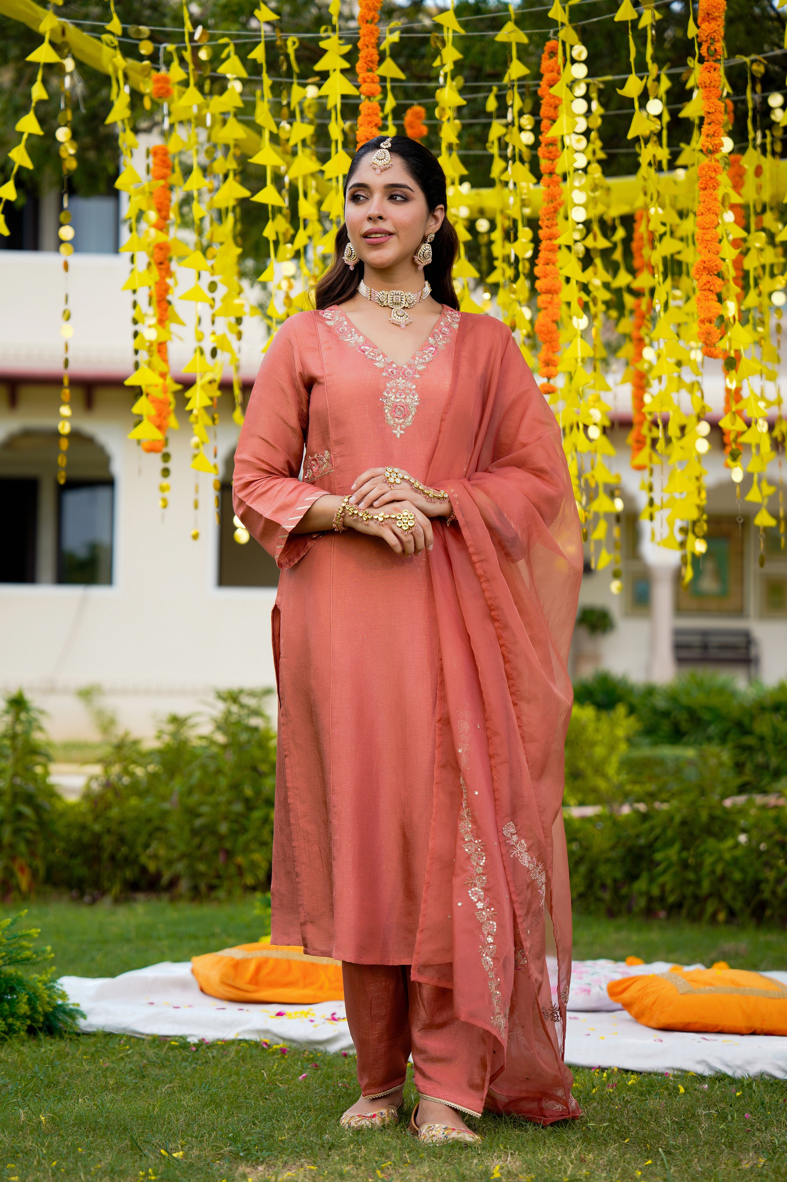 Blush Coral Glow Suit Set