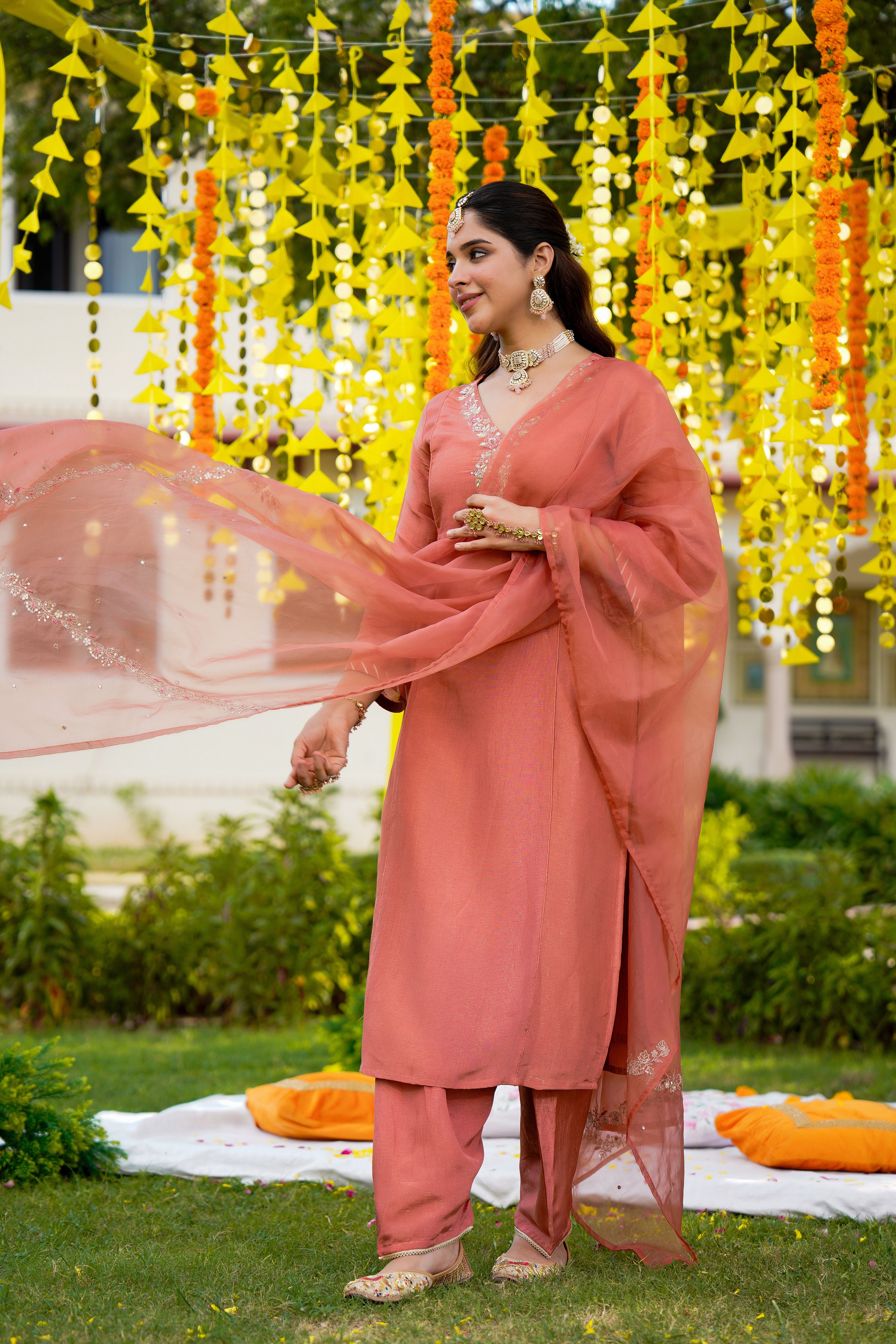 Blush Coral Glow Suit Set