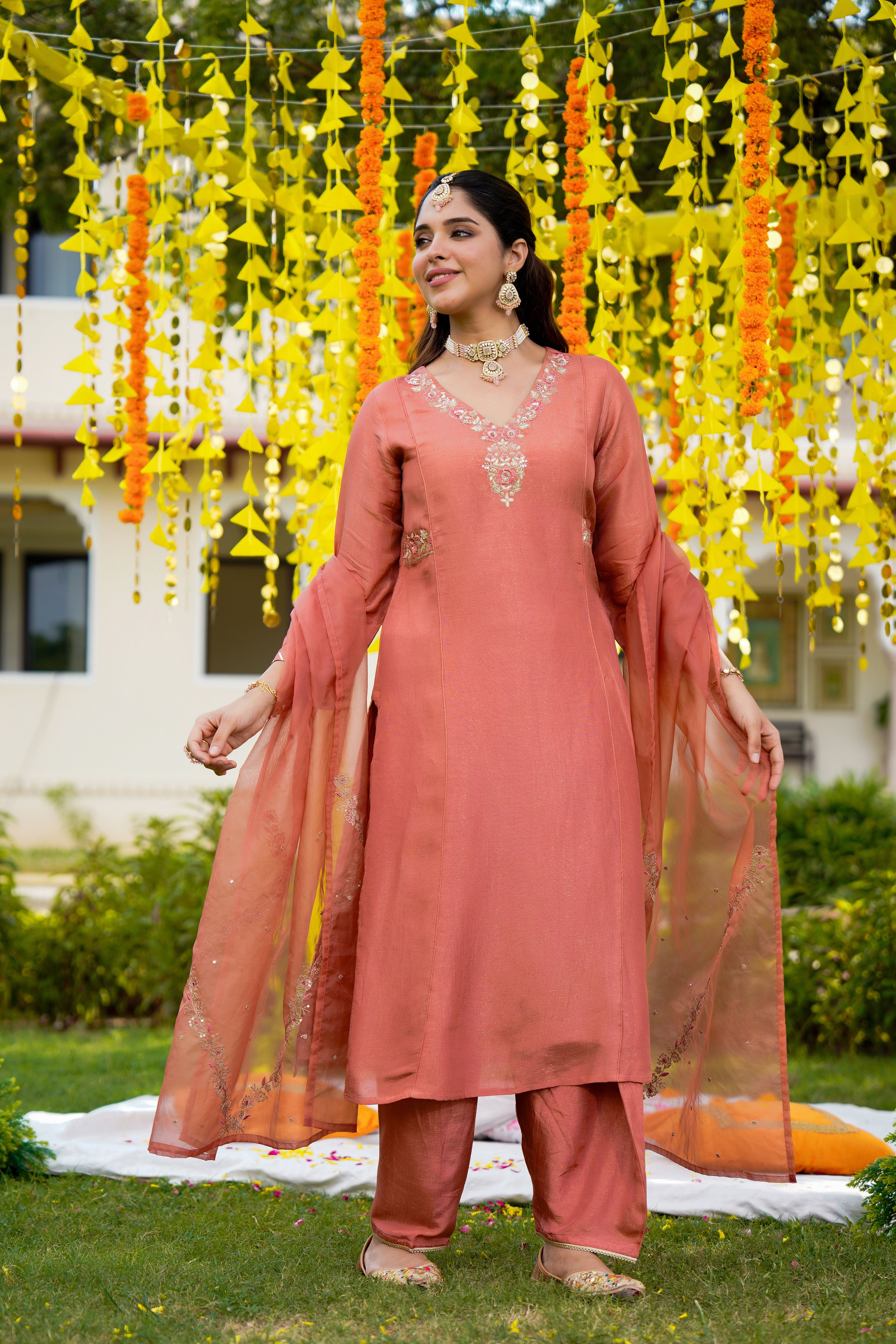 Blush Coral Glow Suit Set