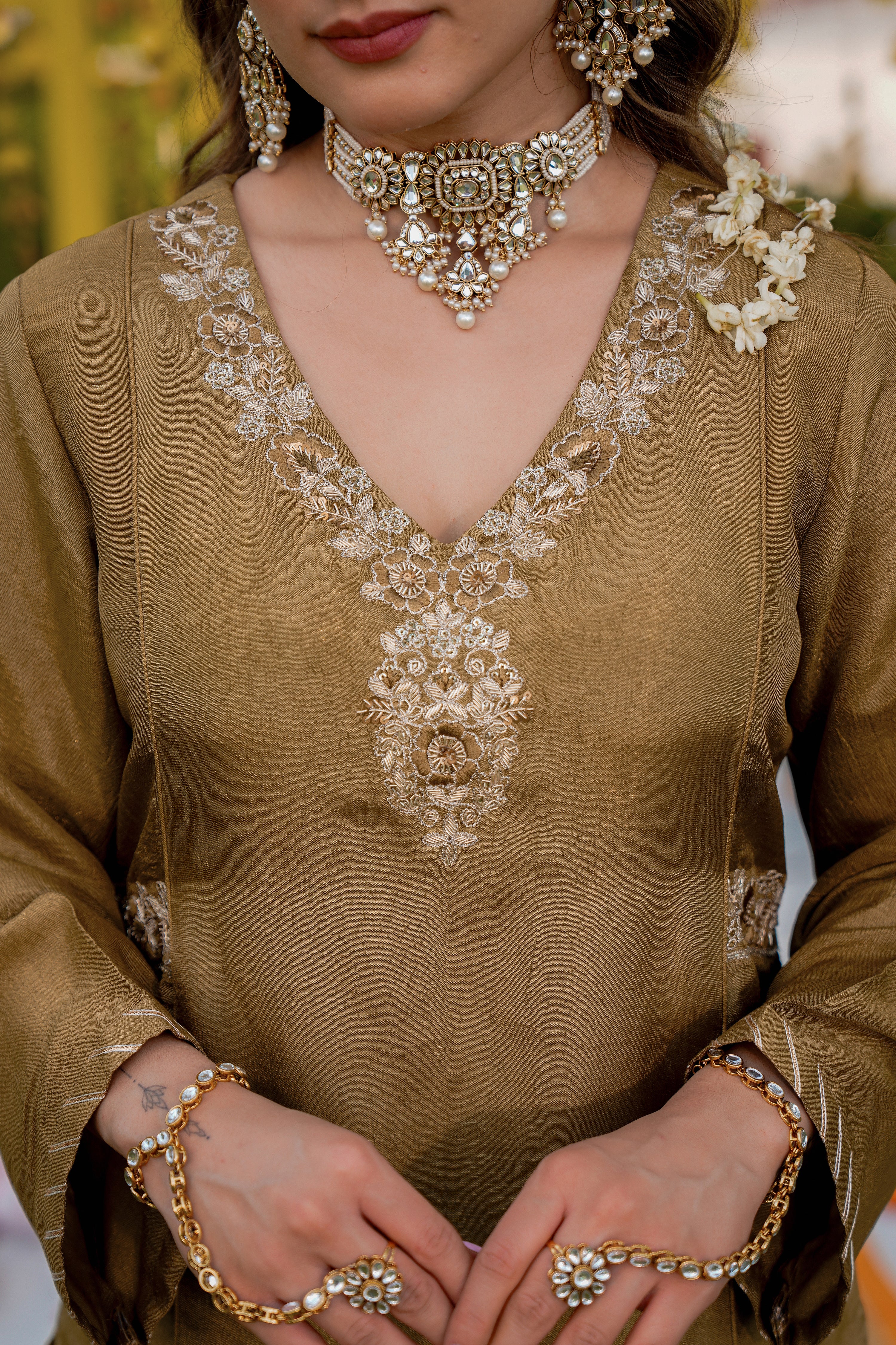 Antique Moss Gold Suit Set