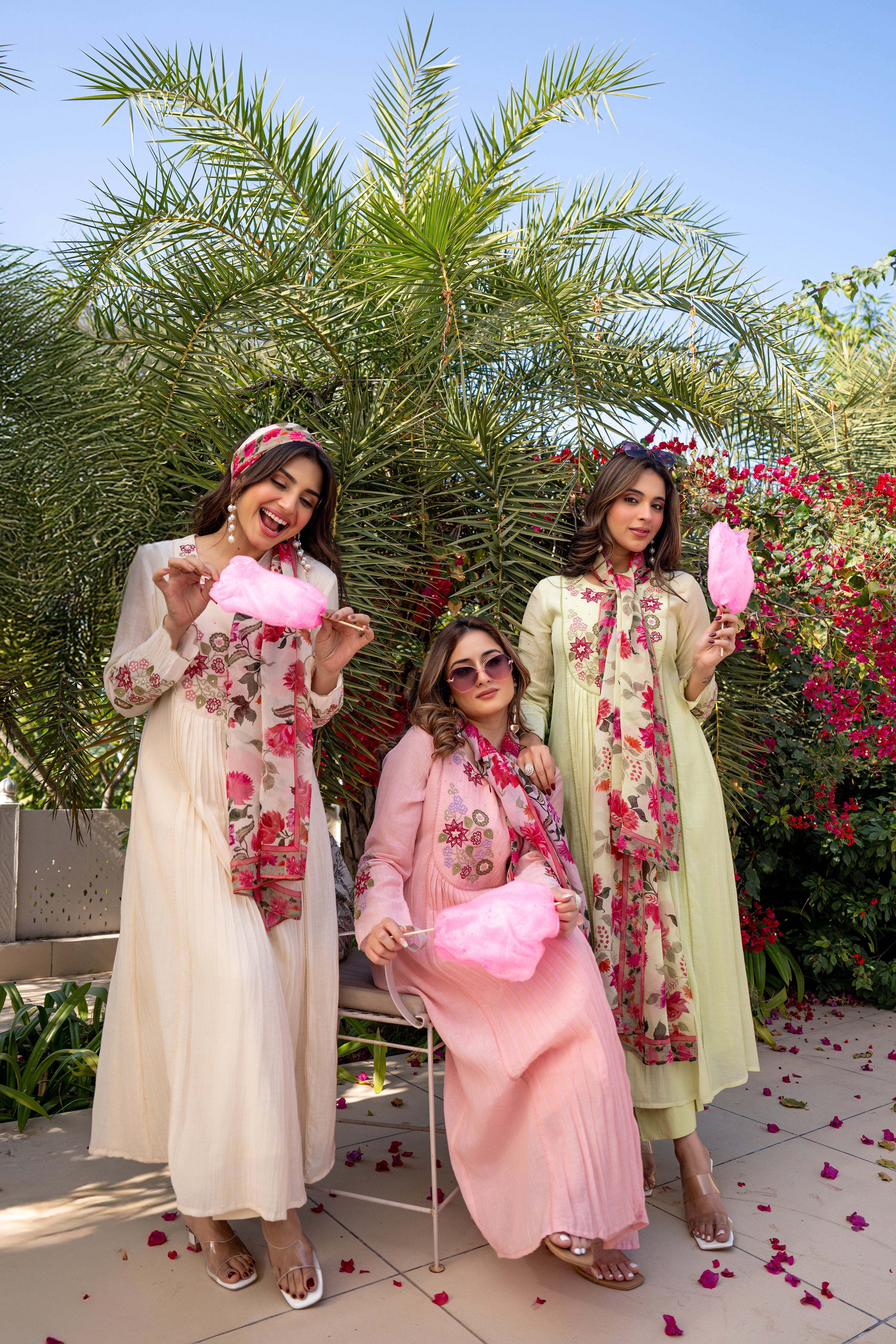 Rose Blush Embroidered Suit Set