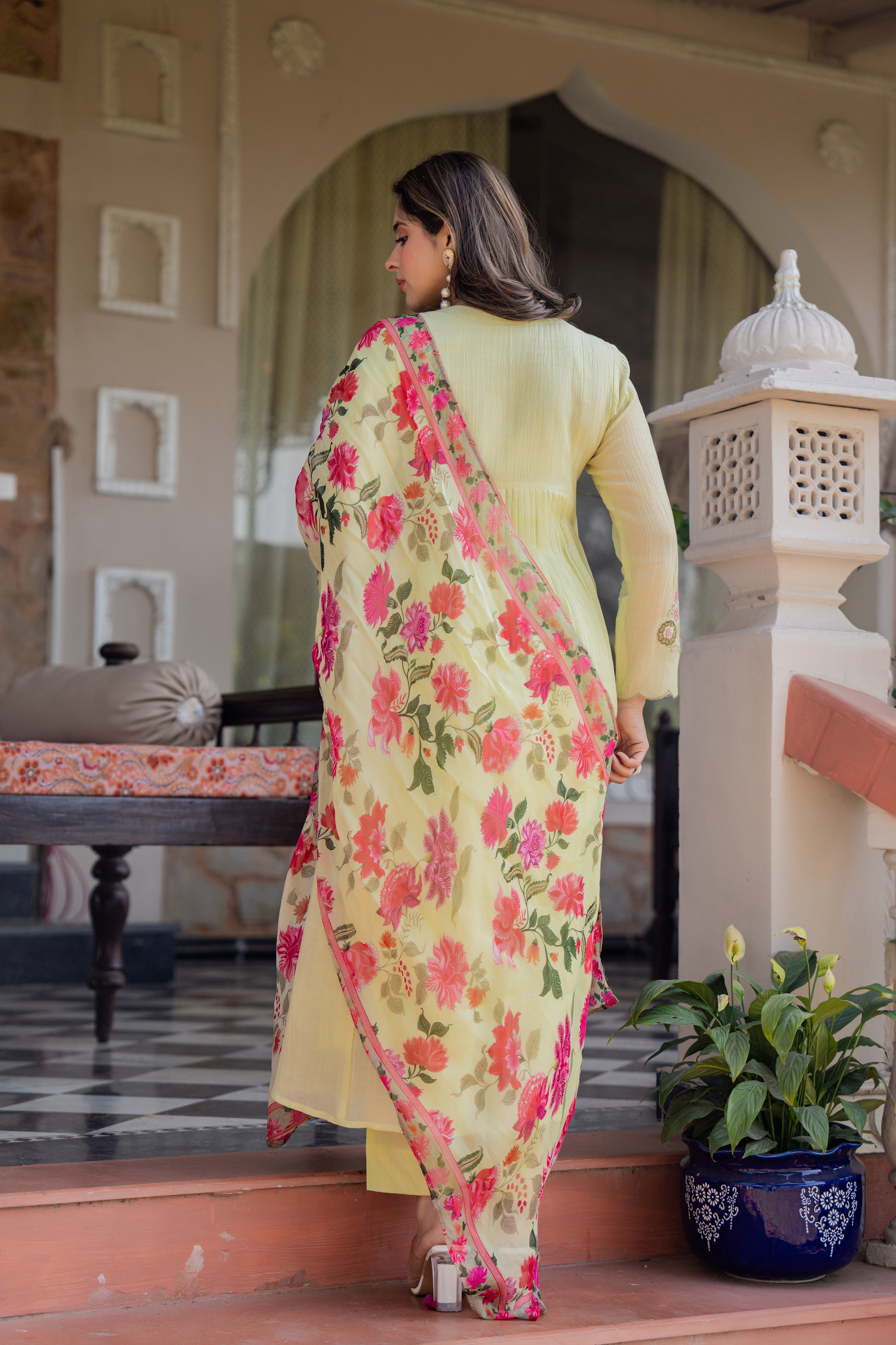 Lemon Blossom Floral Suit Set