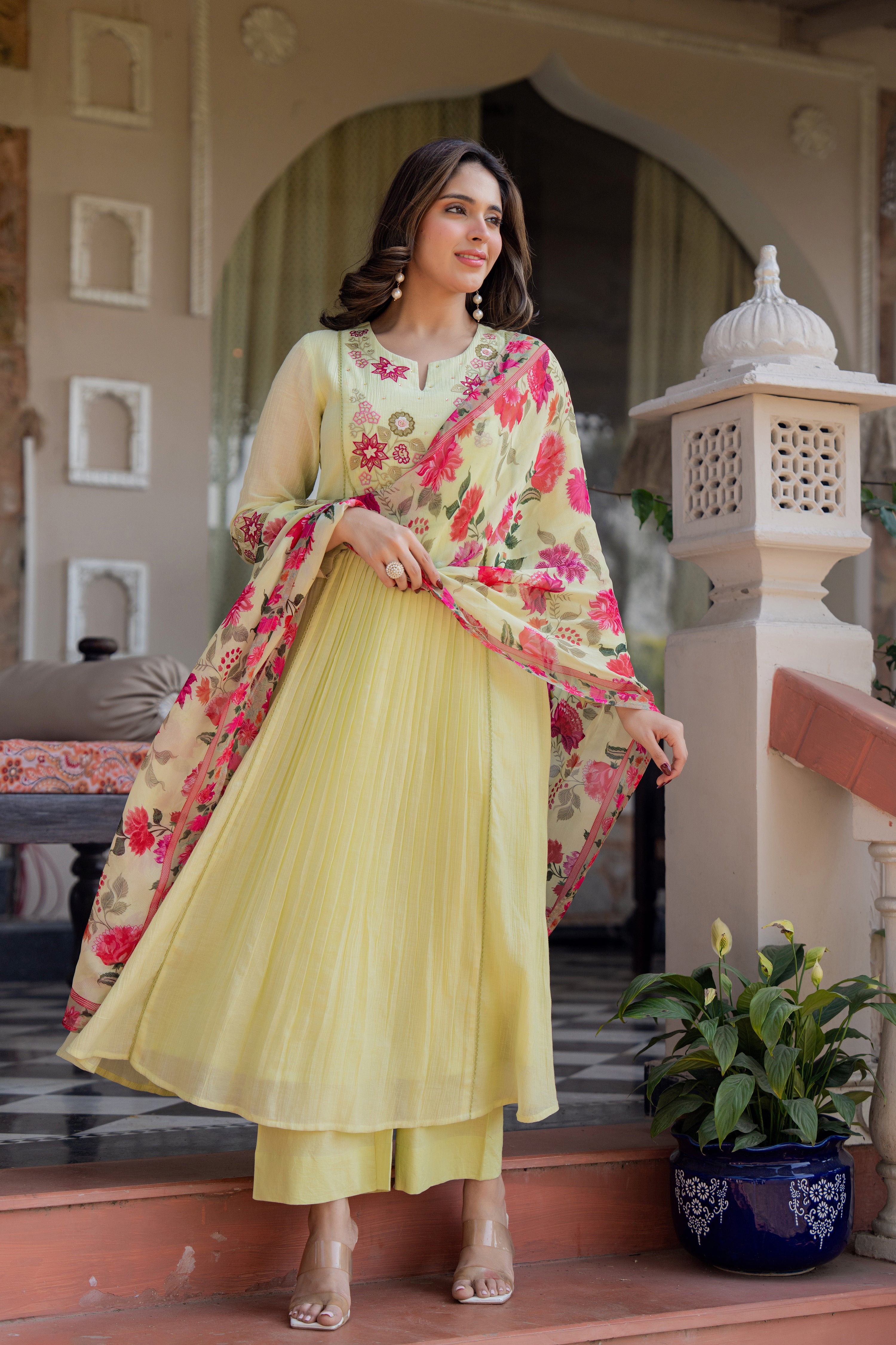 Lemon Blossom Floral Suit Set