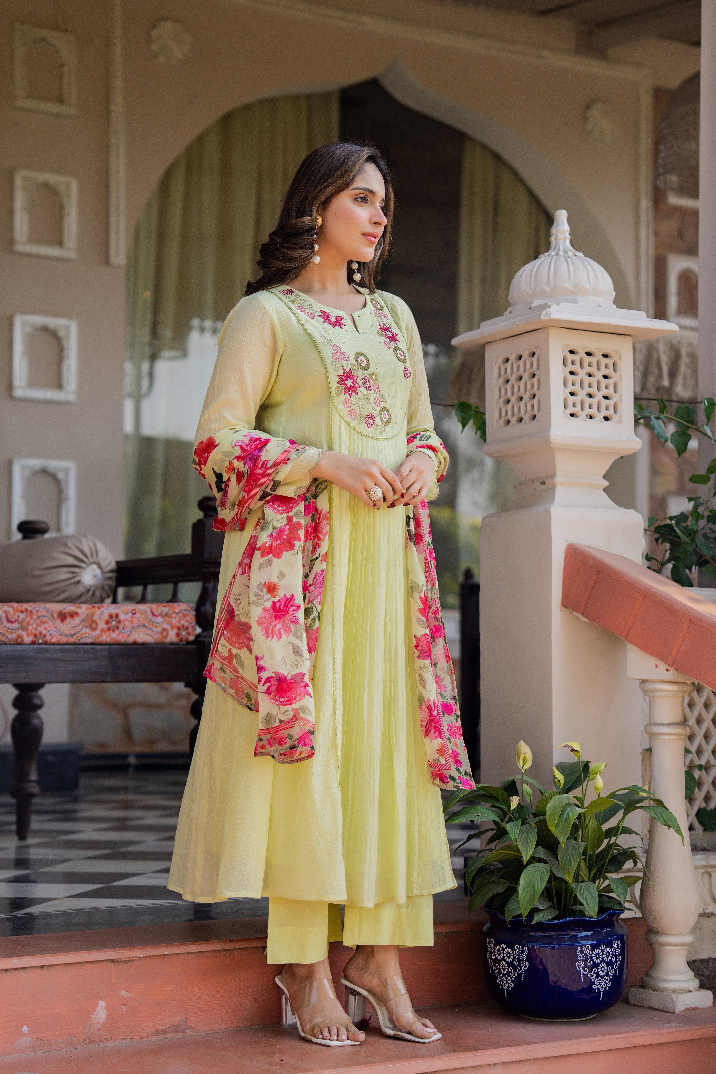 Lemon Blossom Floral Suit Set