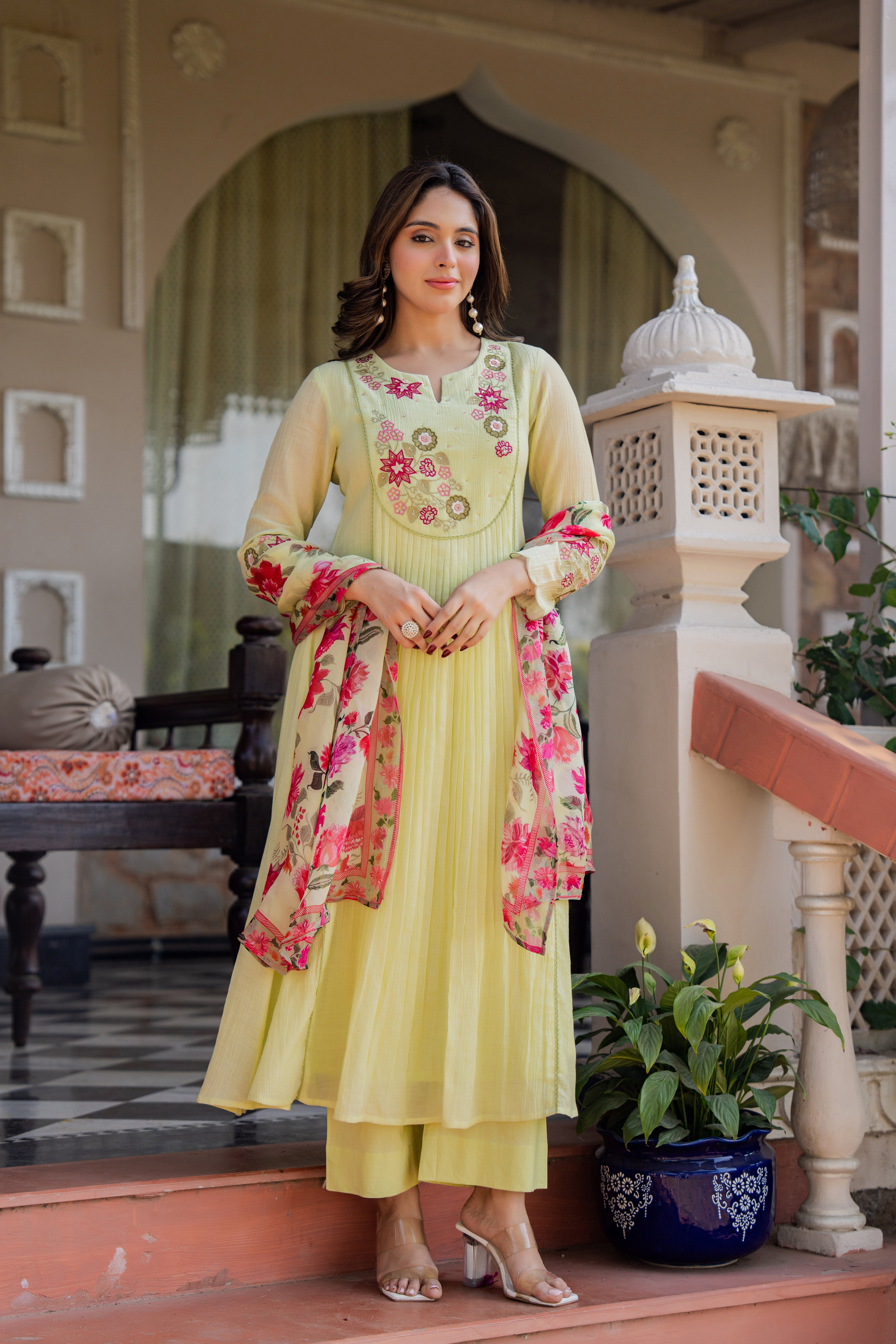 Lemon Blossom Floral Suit Set
